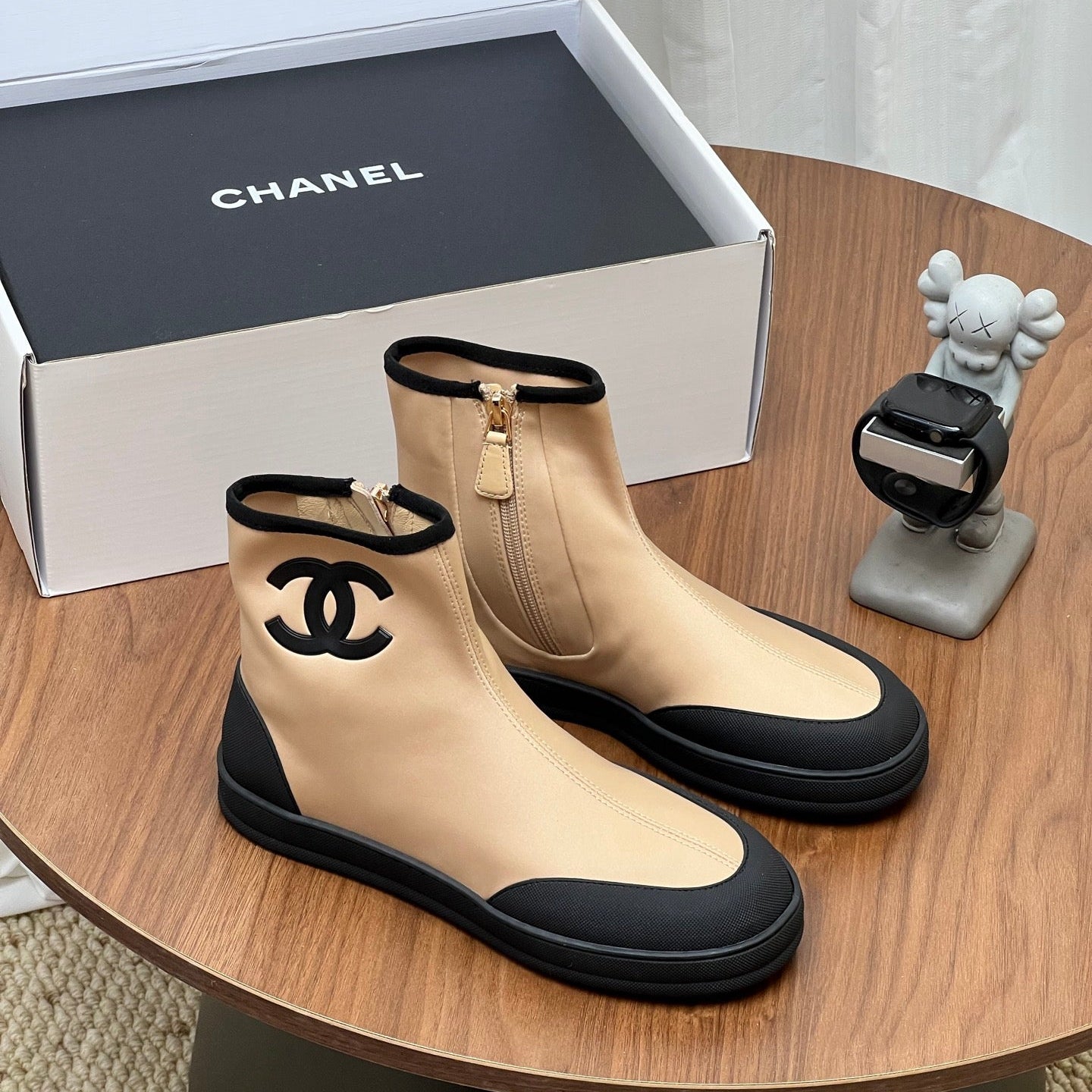CC Coco Beach 2026 Boots Black Beige Fabric Rubber 846555