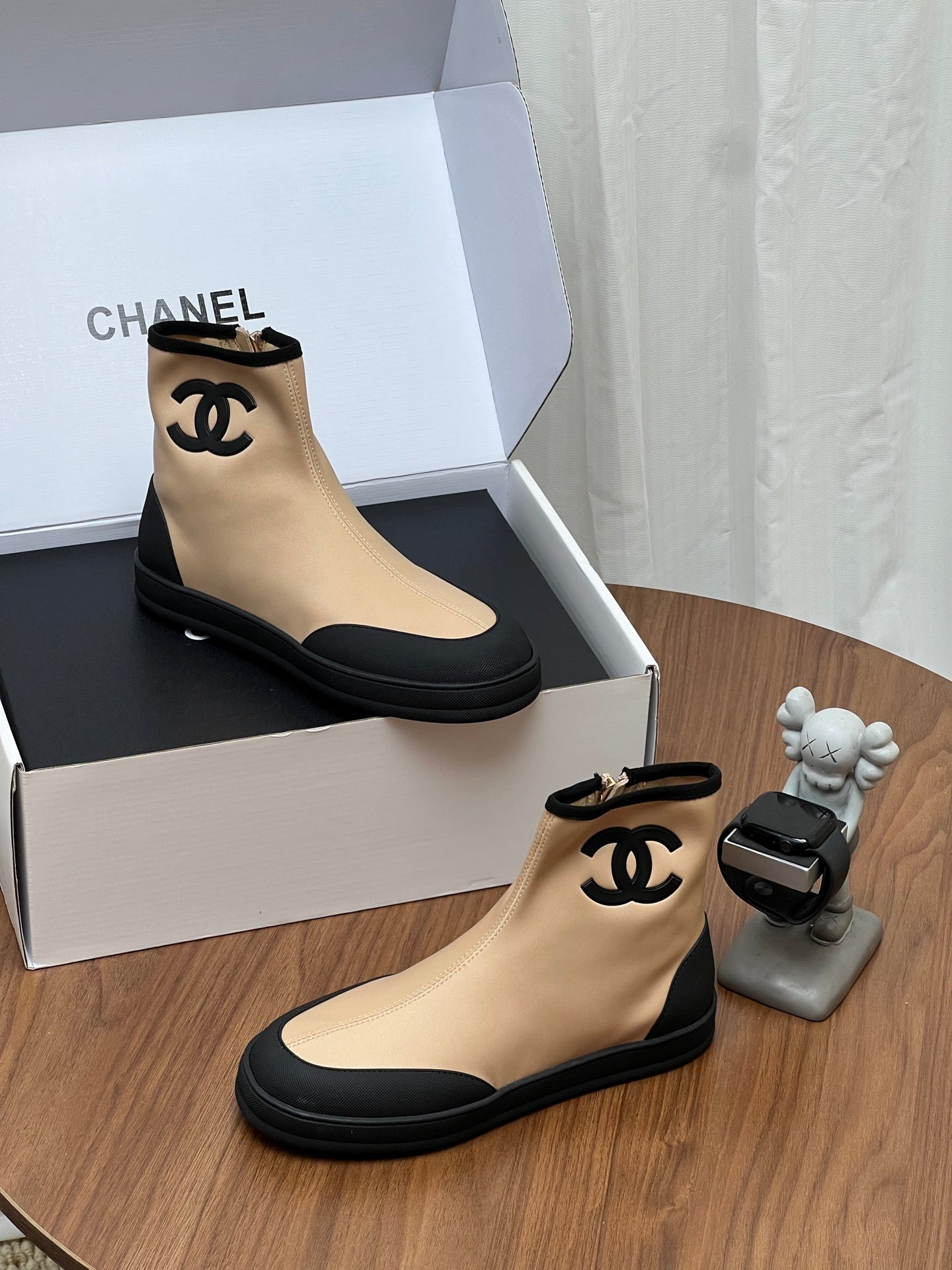 CC Coco Beach 2026 Boots Black Beige Fabric Rubber 846555