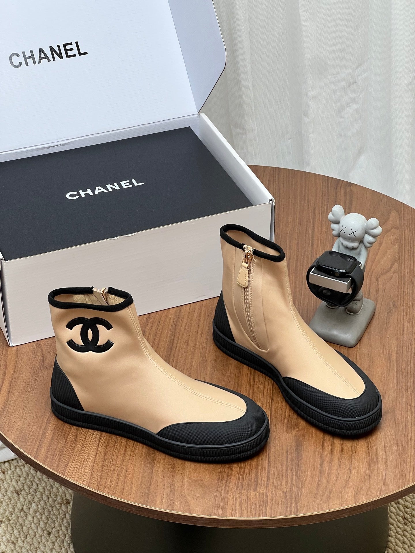 CC Coco Beach 2026 Boots Black Beige Fabric Rubber 846555