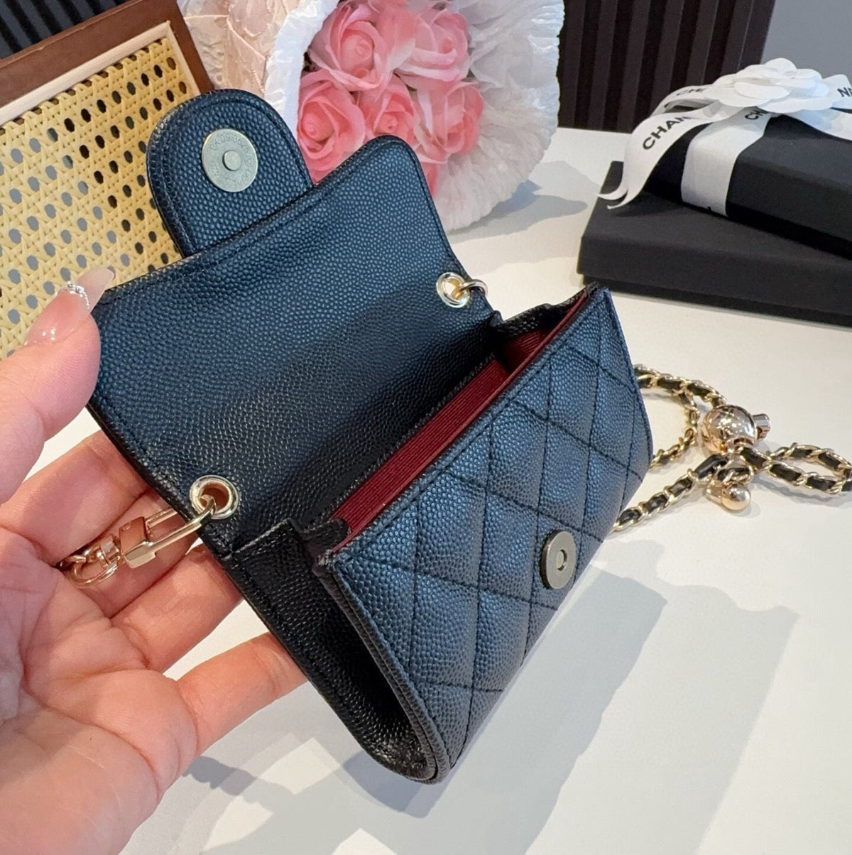 Chanel Bags Wallet On Chain Mini Belt Bag Black Caviar 548667