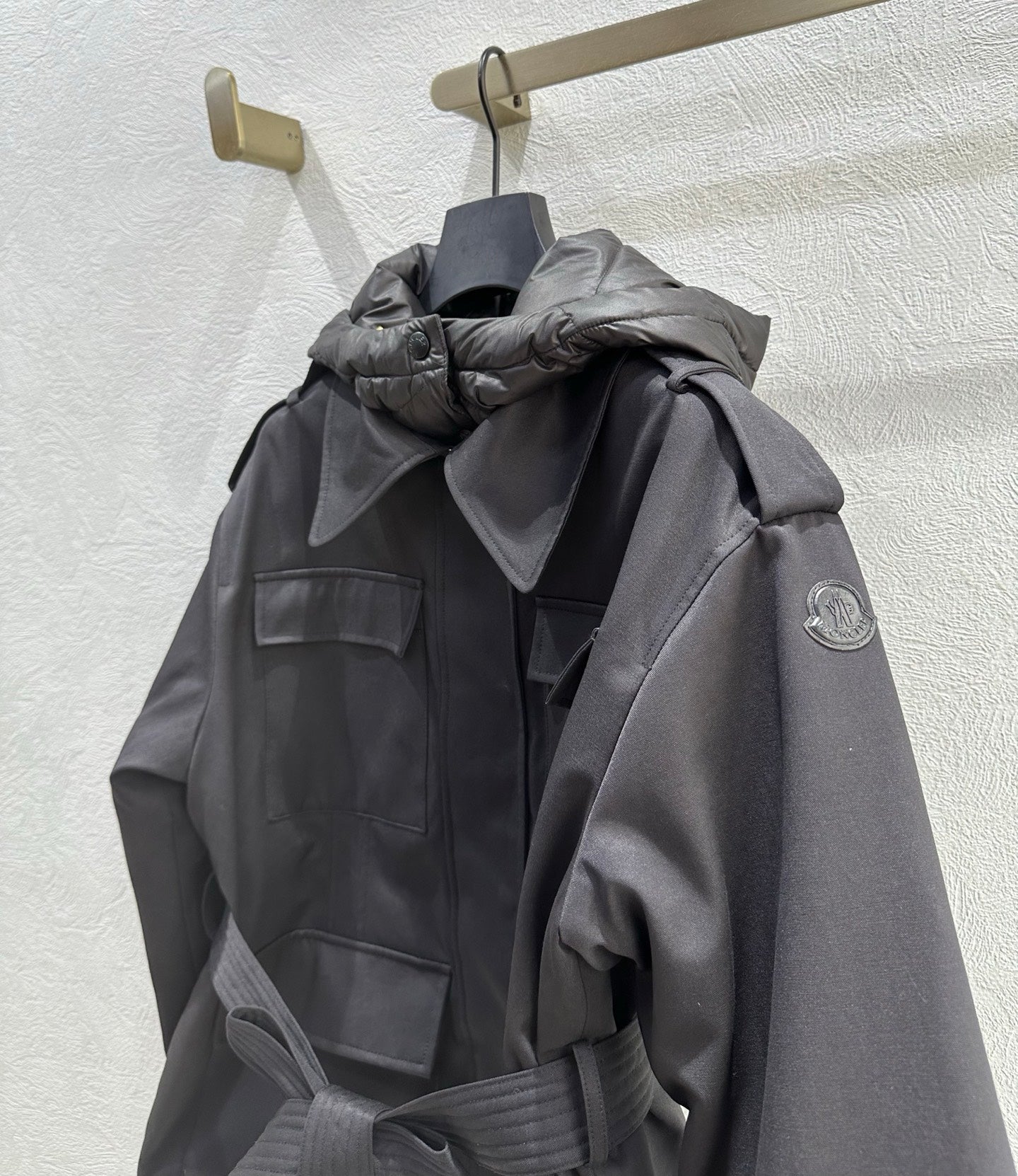 MC 2025 Essalois Hooded Down Field Jacket Black Viscose Polyester