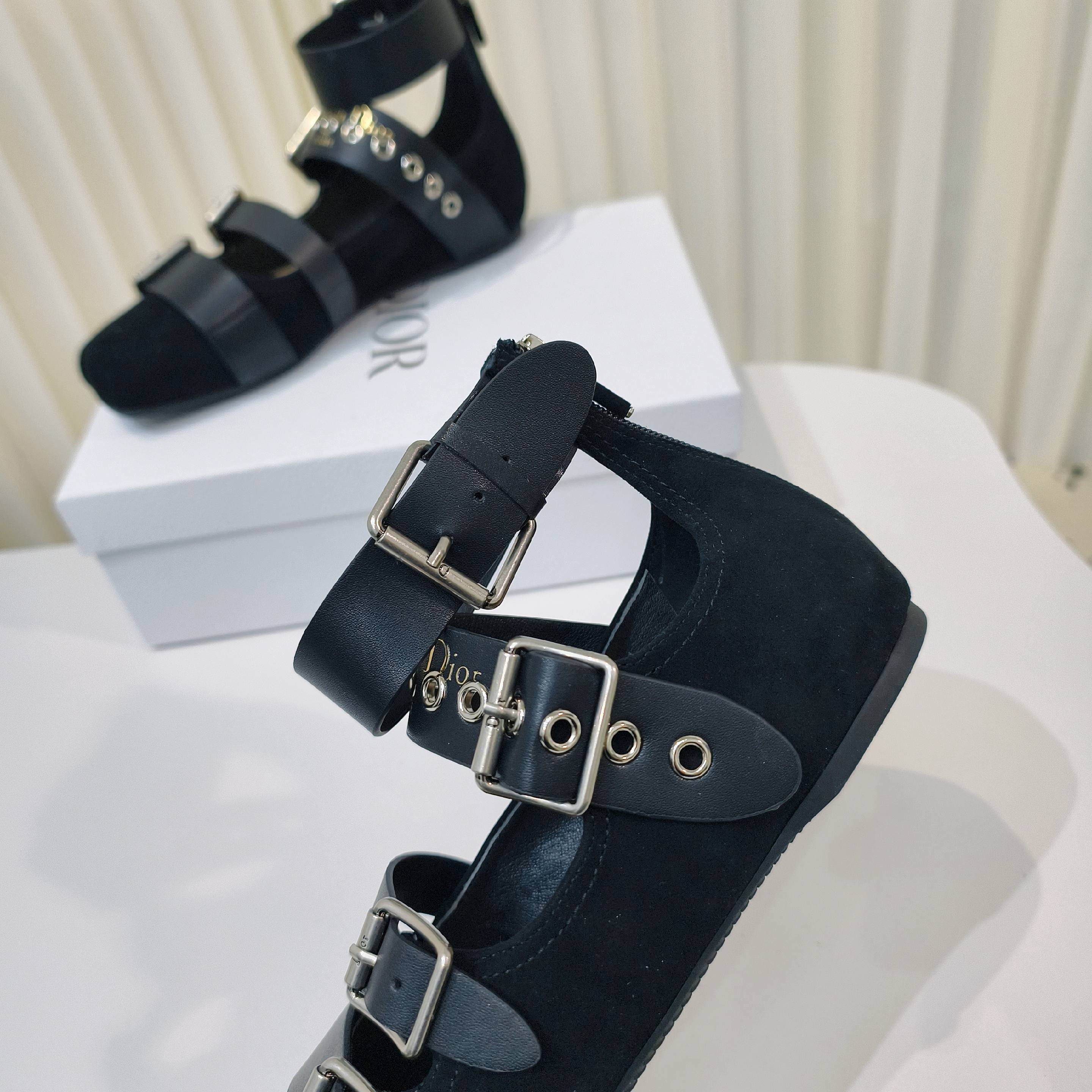 CD 26s Punk Ballet Flats Black Suede 927875