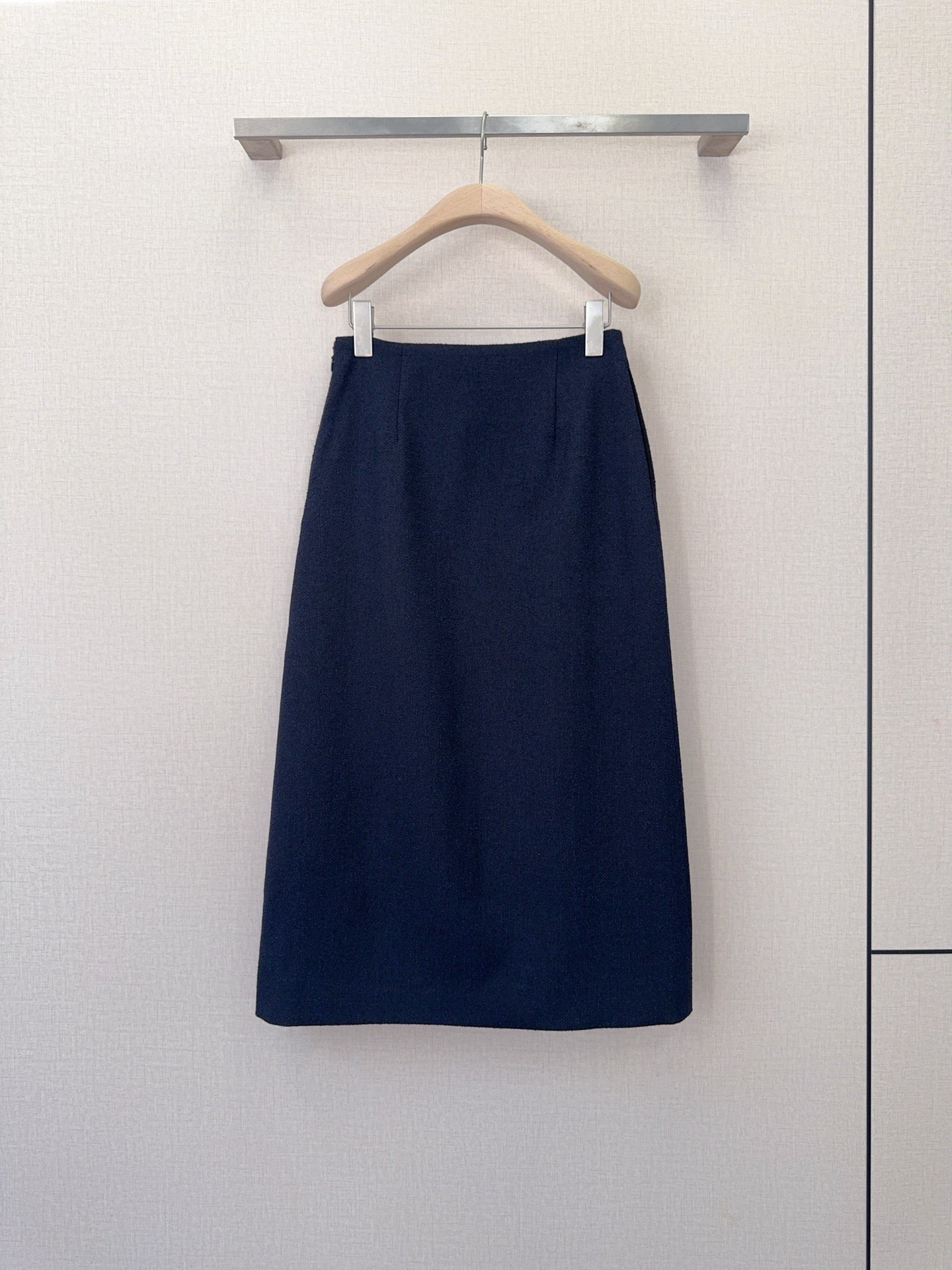 CD 26s High-Waisted Straight Skirt Navy Blue Wool Polyester 413217
