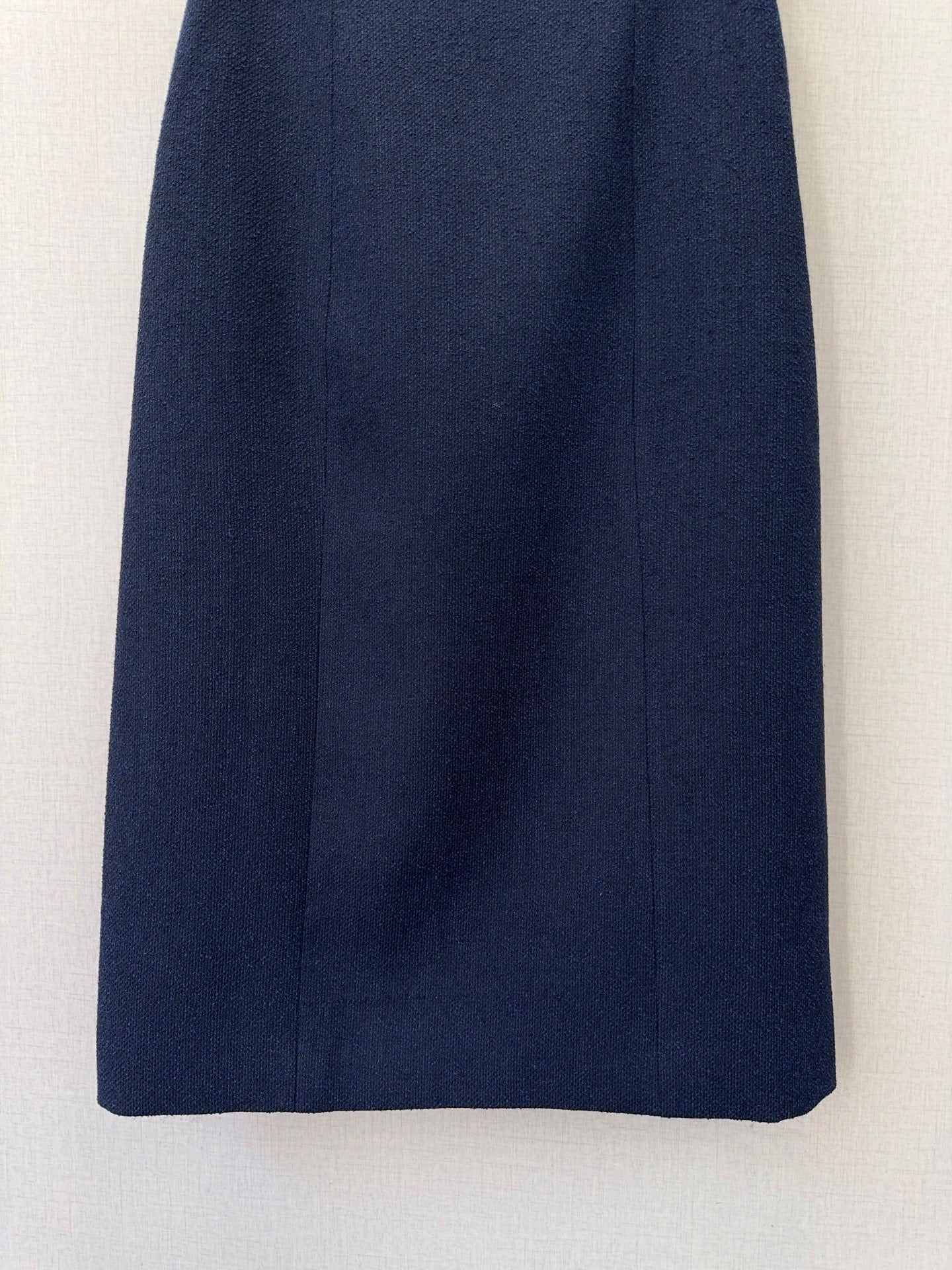 CD 26s High-Waisted Straight Skirt Navy Blue Wool Polyester 413217