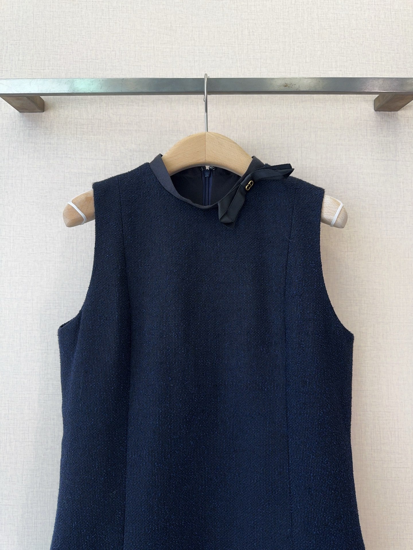 CD 26s Sleeveless Dress Navy Blue Wool Polyester 413216