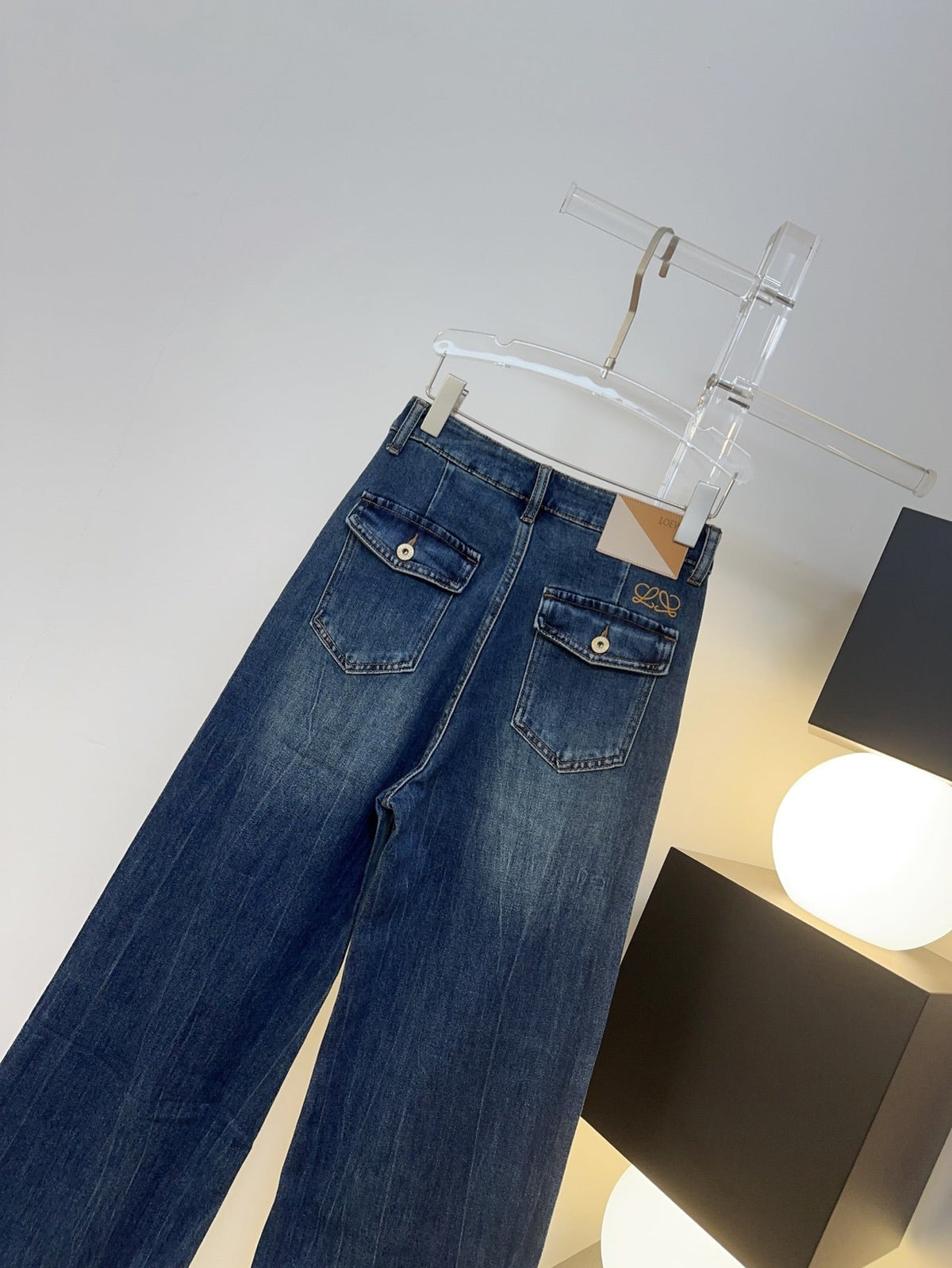 Loewe 26s Jeans Wide-Leg Dark Blue Denim 429853