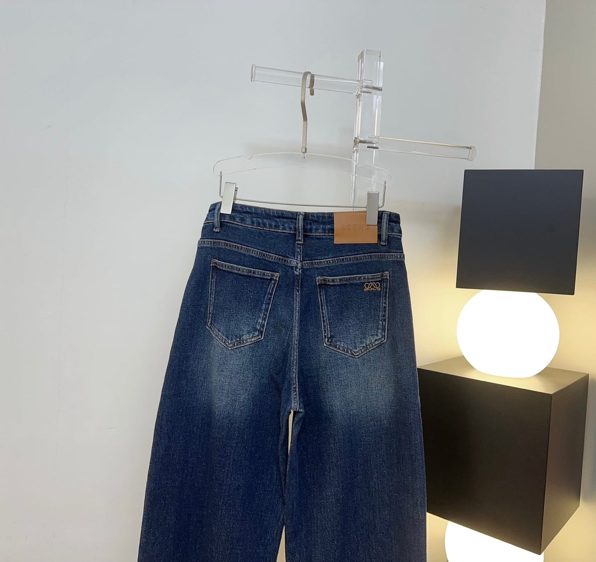 Loewe 26s Jeans Wide-Leg Seam Dark Blue Denim 429847