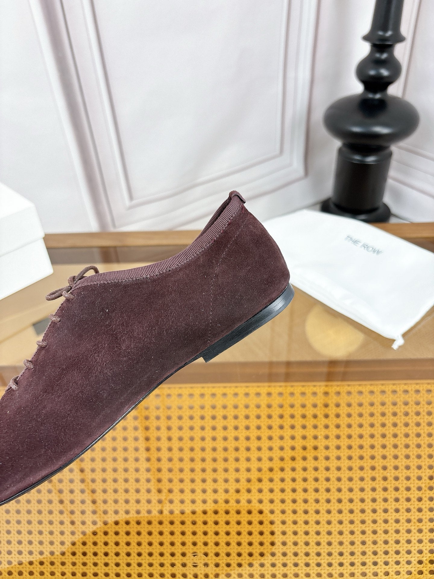 The Row Deep Mouth Slip-on Loafers Coffee Suede 931972