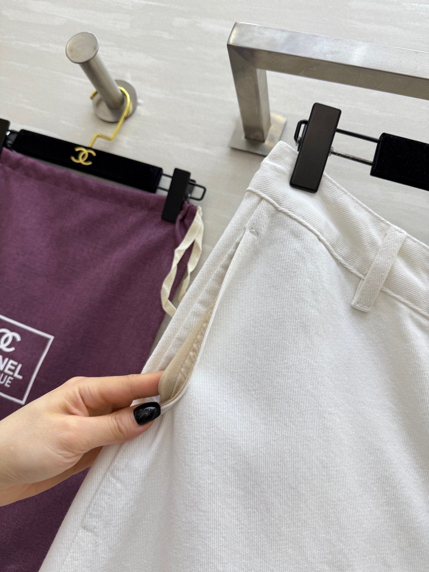 CC Beaded Jeans White Cotton