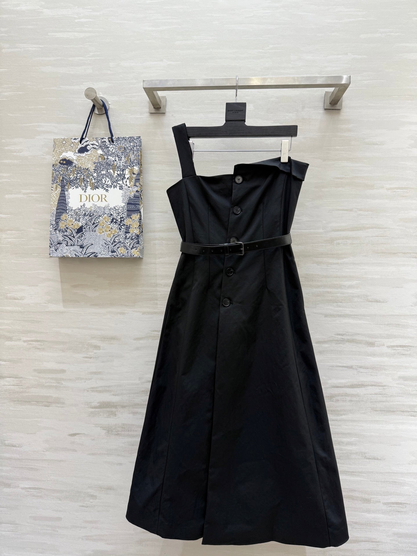 CD 25 One-shoulder Suspender Tube Top Dress Black Cotton