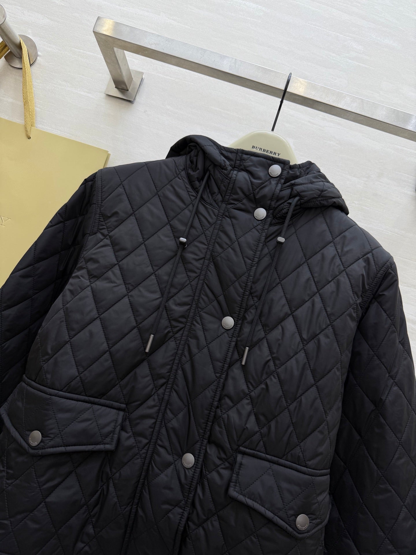 Burberry 25 Quilted Jacket Black Polyester Cotton