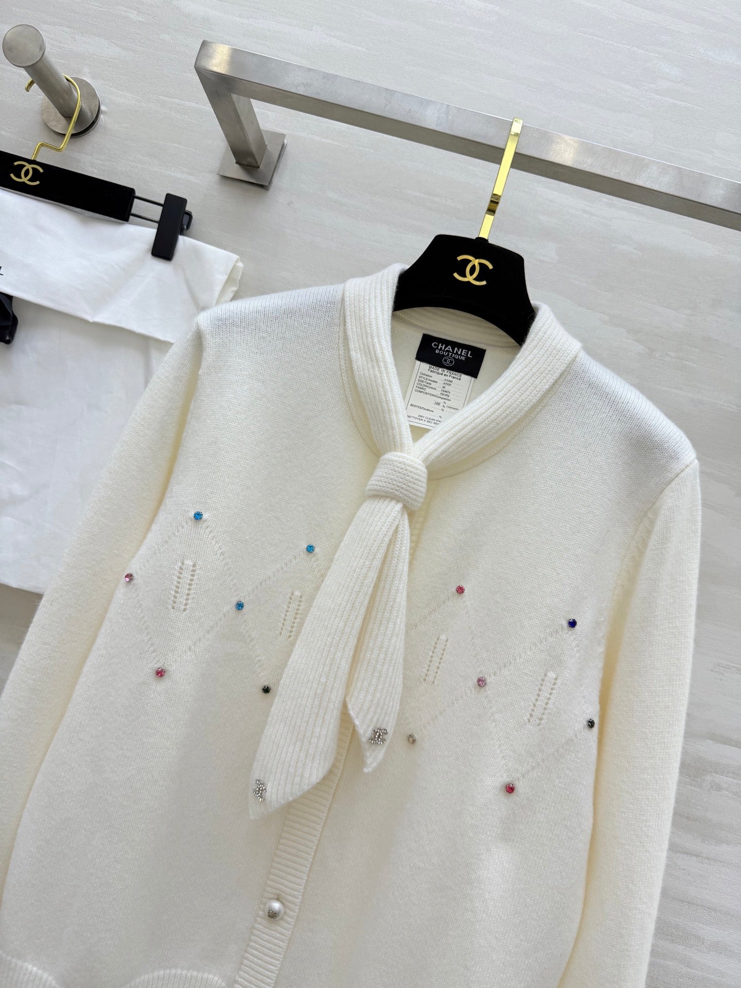 CC Cardigan White Cashmere 343307