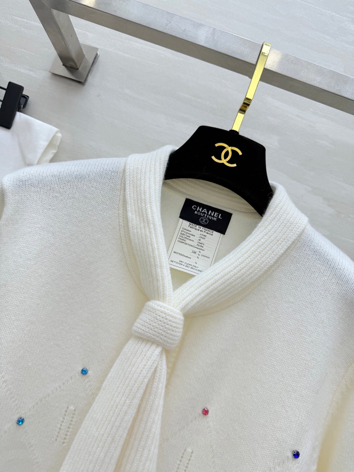 CC Cardigan White Cashmere 343307