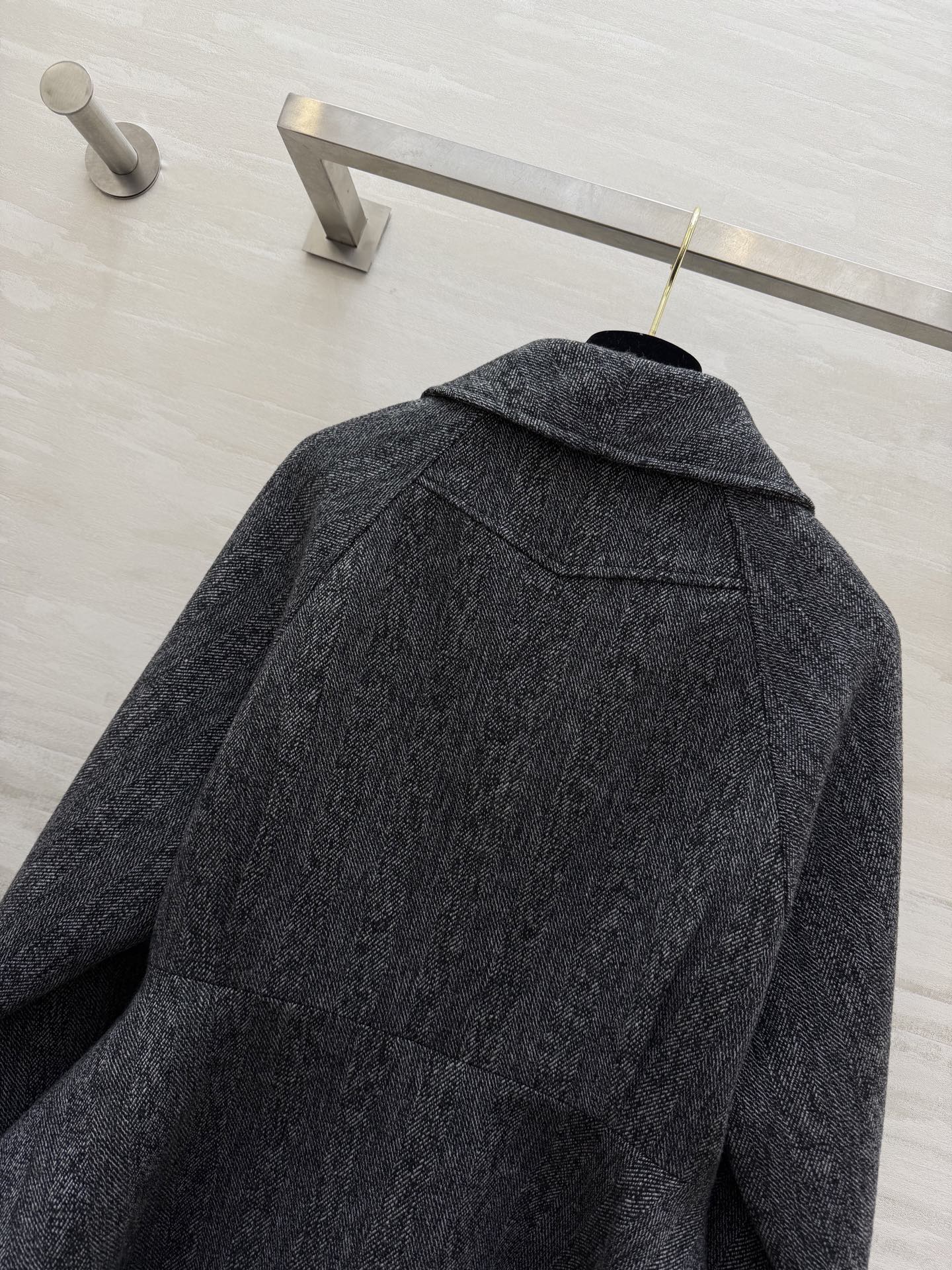 Chloe 26s Coat White Black Wool Tweed 344812
