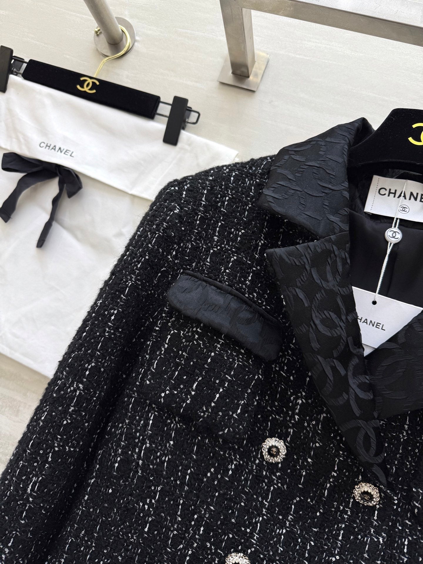 CC Jacket Black Silver Blend Tweed 344806