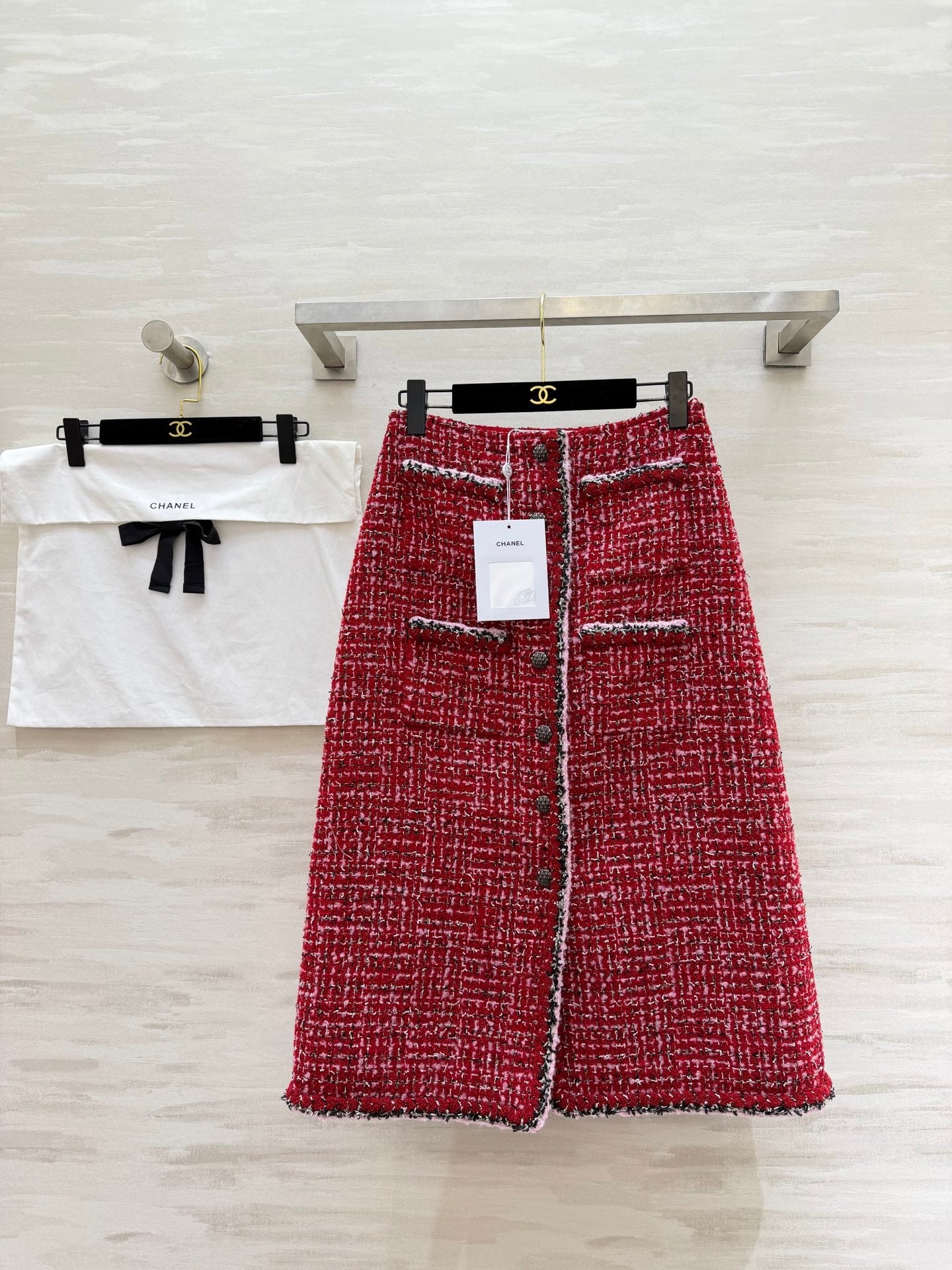 CC Runway Skirt Red Tweed 344793