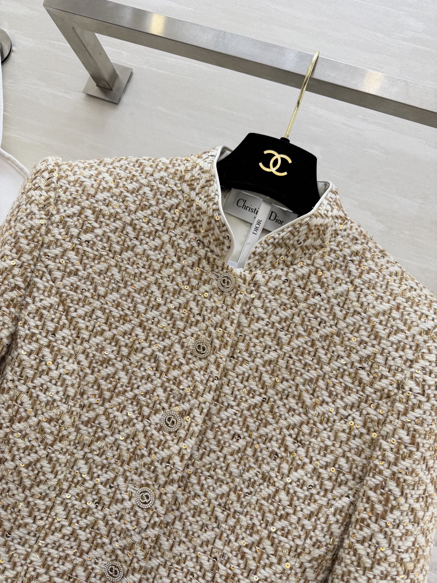 CD 26s Jacket Sequin Woven Tweed 344785