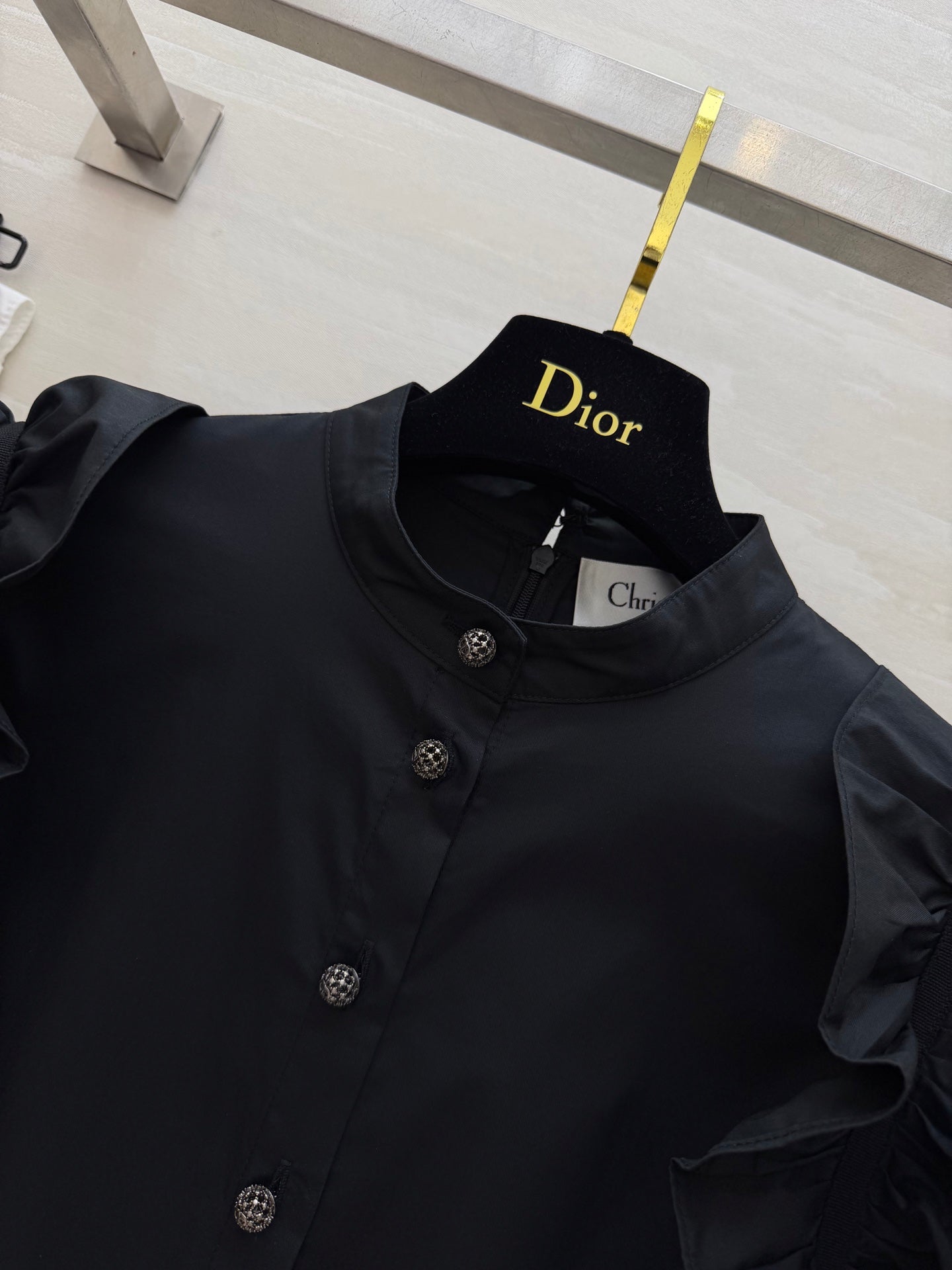 CD 26s Mid-Length Flared Dress Black Cotton