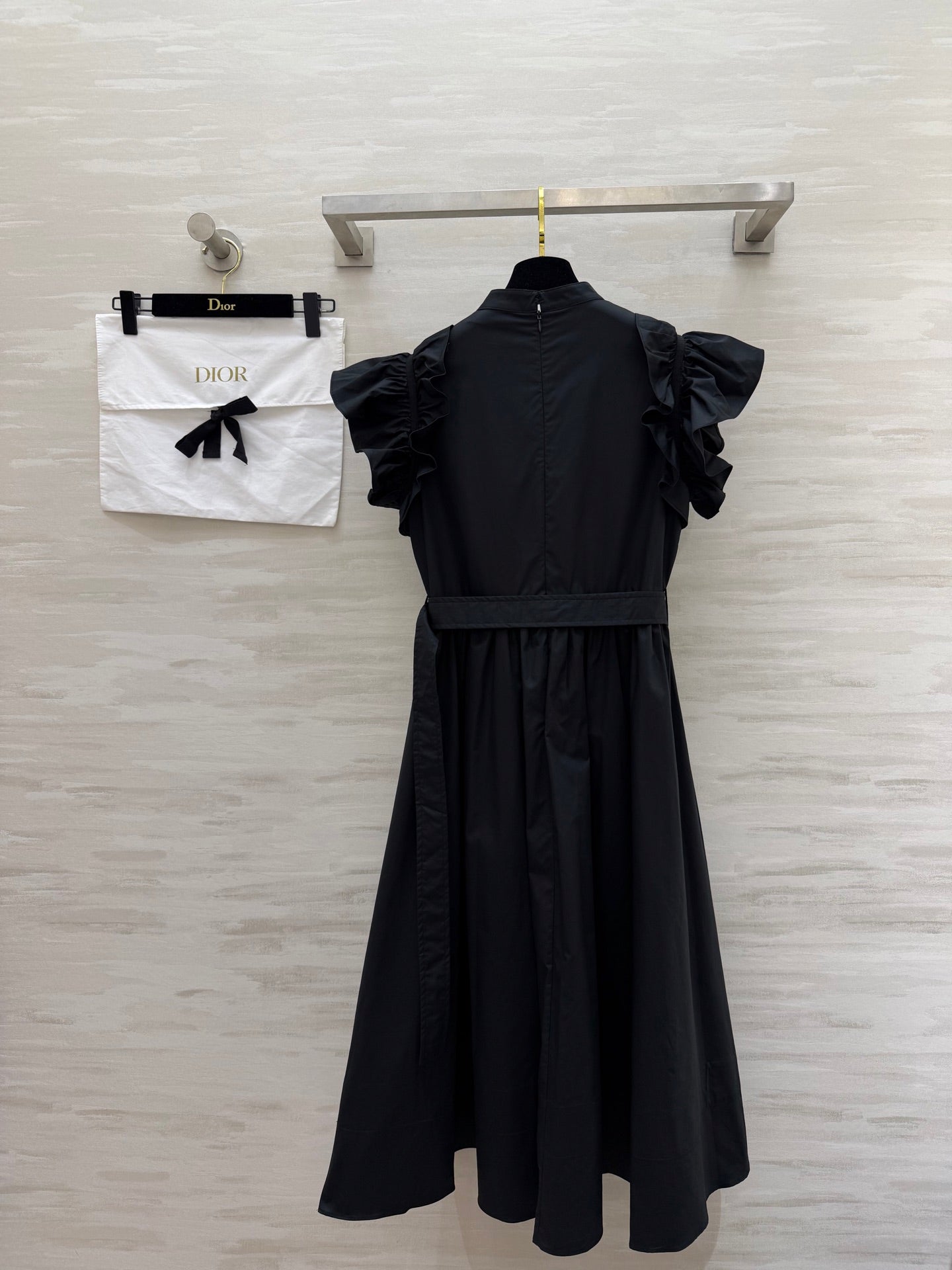 CD 26s Mid-Length Flared Dress Black Cotton