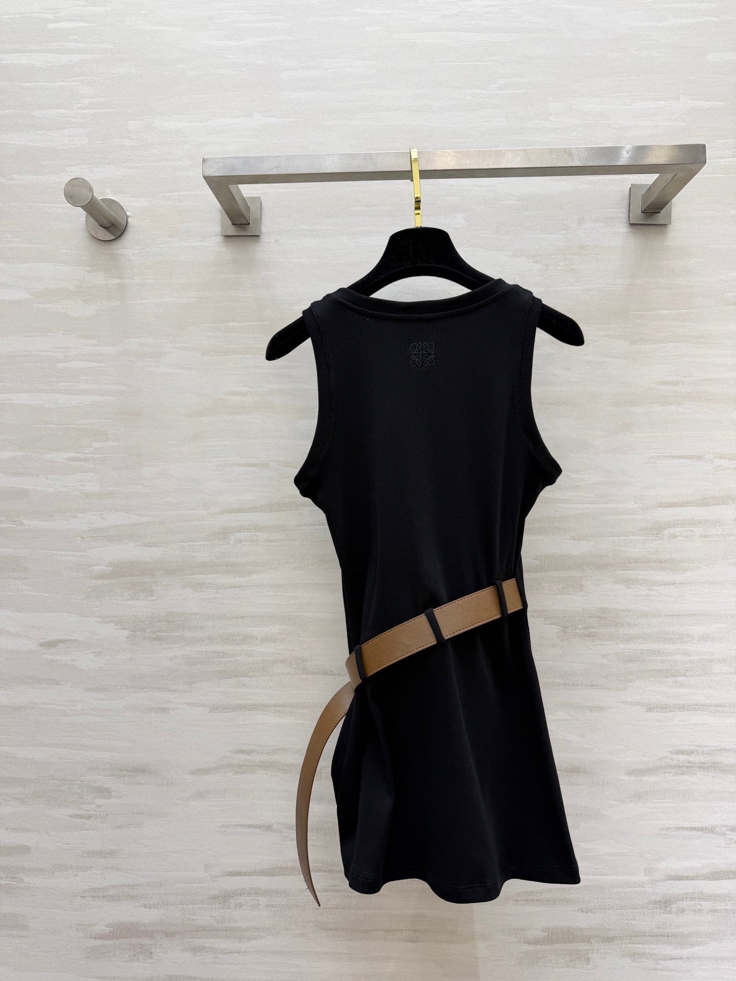Loewe 26s Ribbed Vest With Belt Black Cotton 363680
