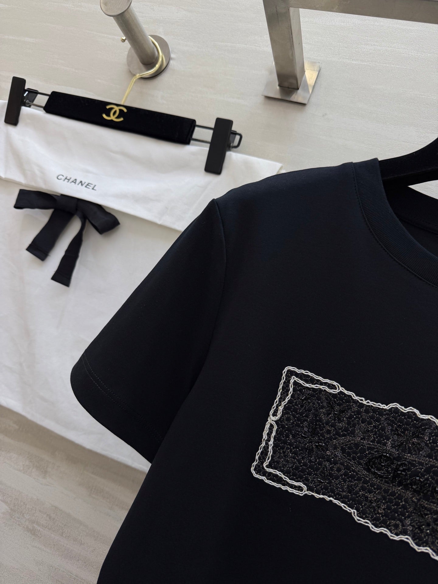CC 26s Embroidered T-Shirt Black Cotton 363667
