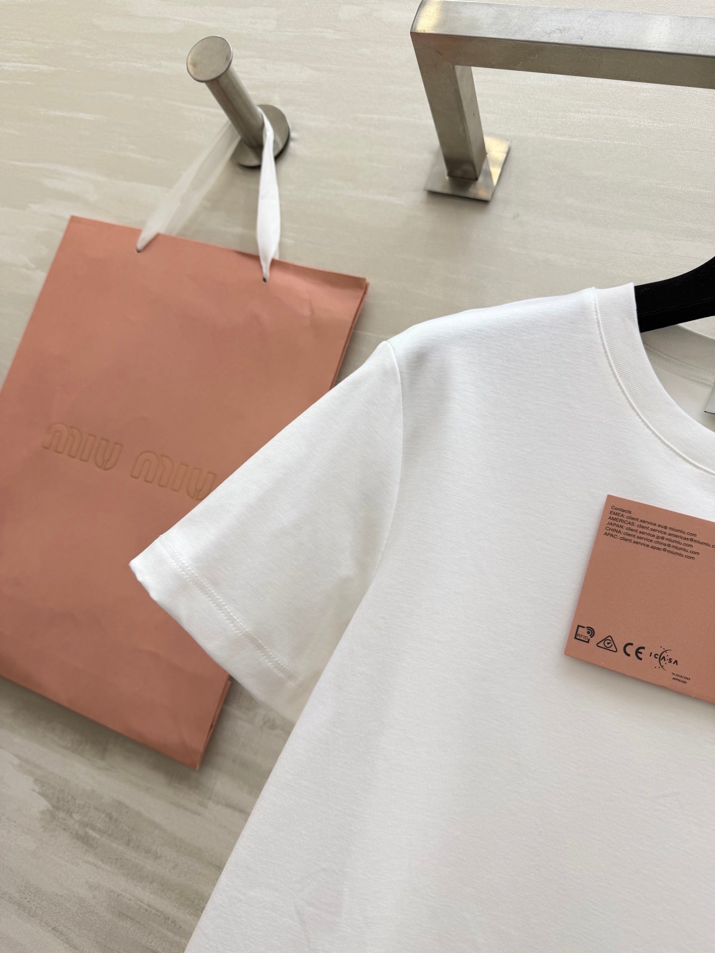 Miu 26s Short-Sleeve T-Shirt White Cotton 363637