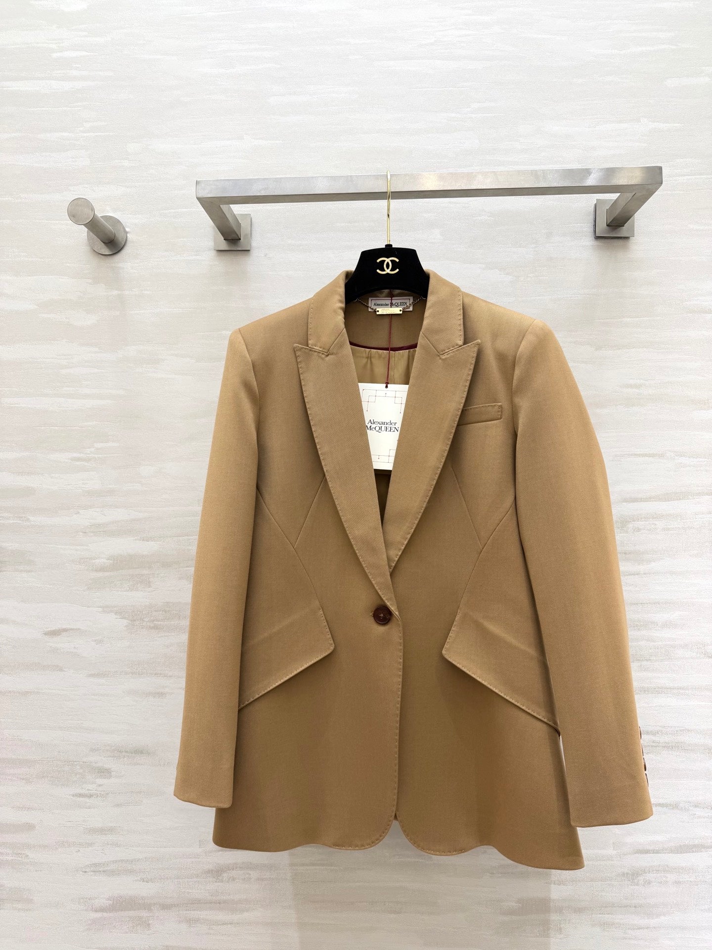Alexander McQueen 26s Blazer Beige Wool 363610
