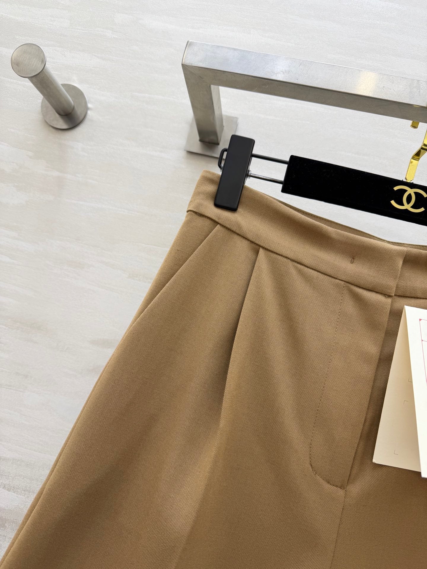 Alexander McQueen 26s Wide-Leg Trousers Beige Wool 363612