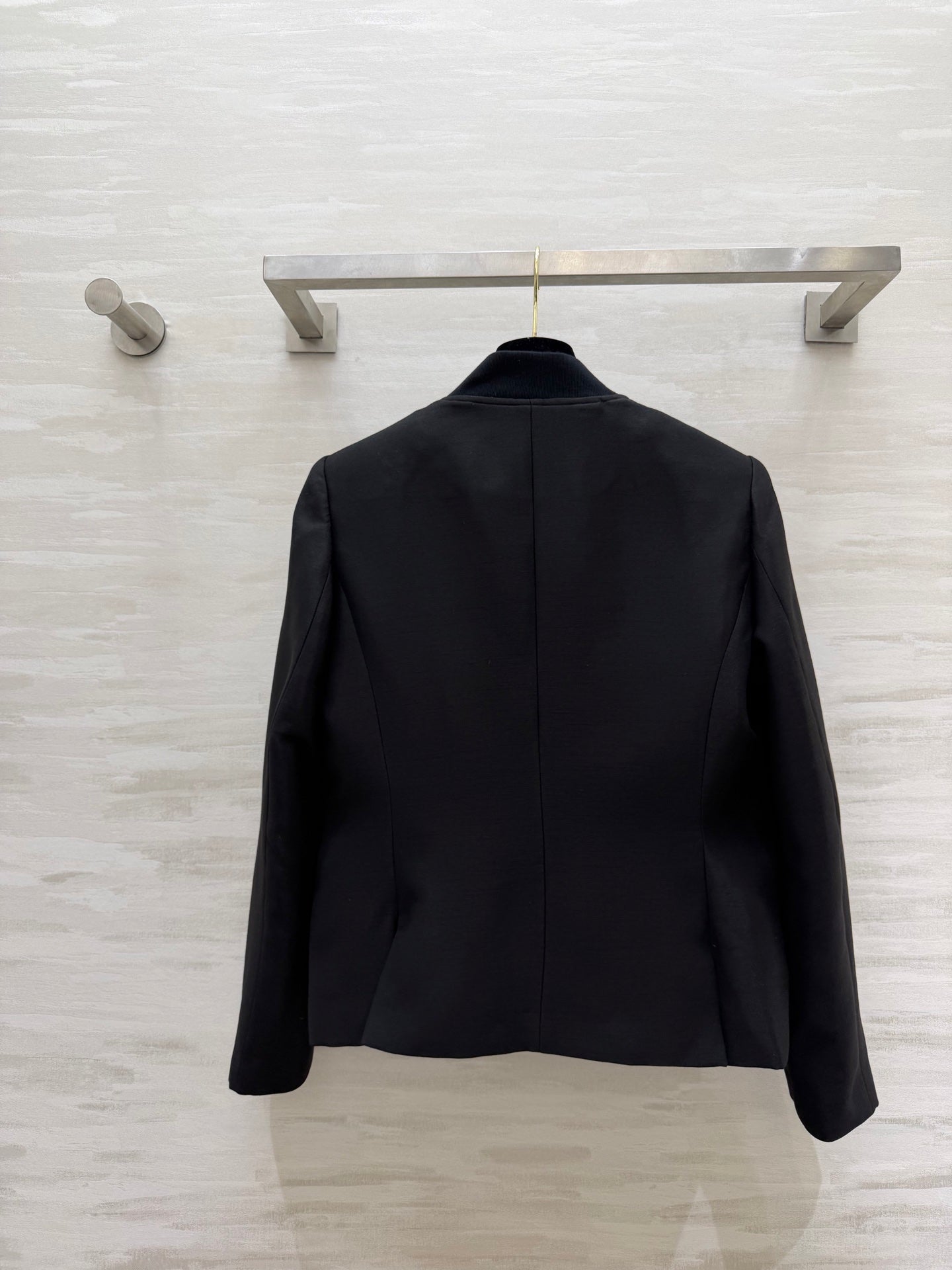 HM 26s Short Pea Coat Black Cashmere Leather 363607