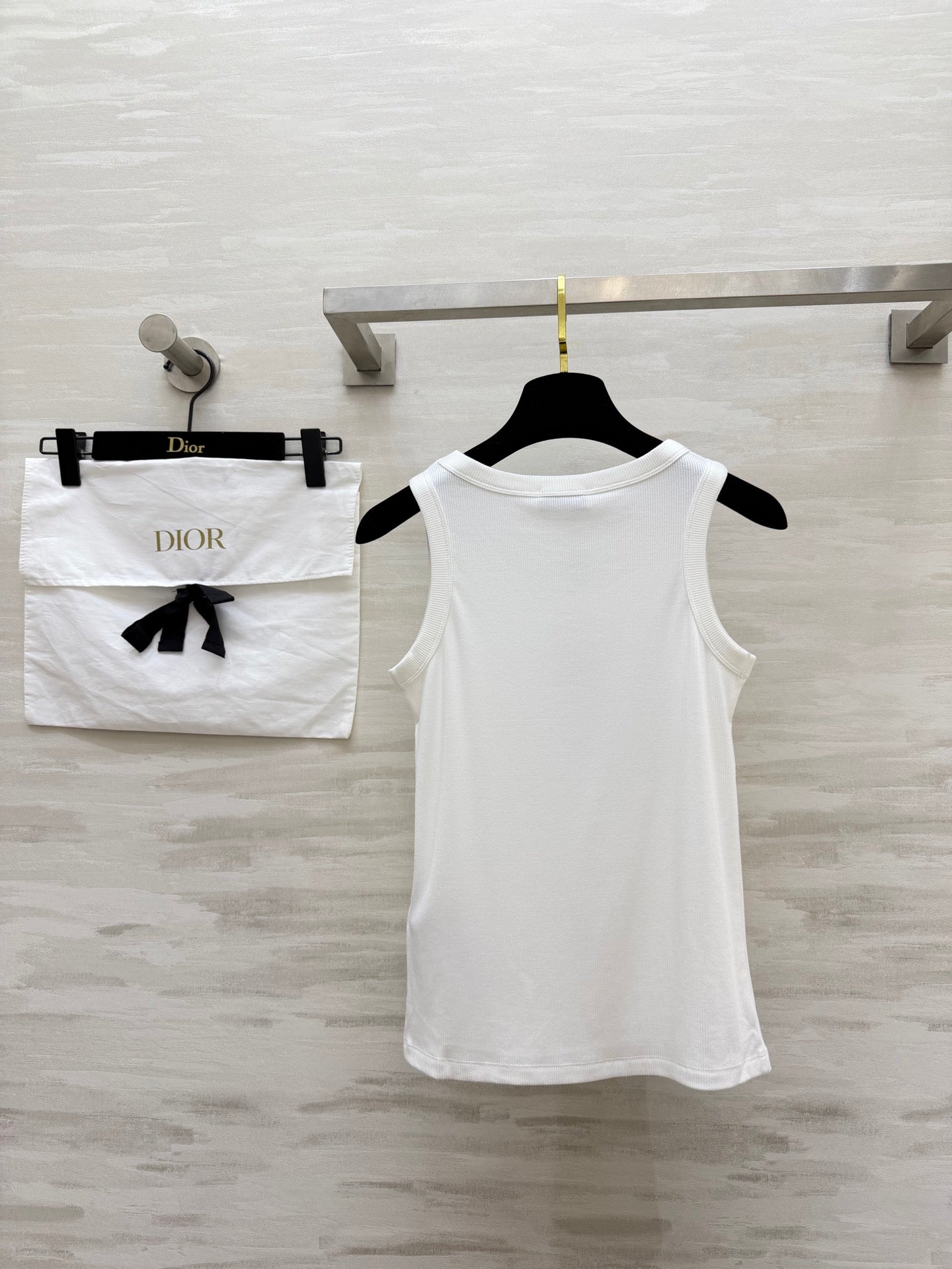 CD Dioriviera Tank Top White Cotton Linen 363553