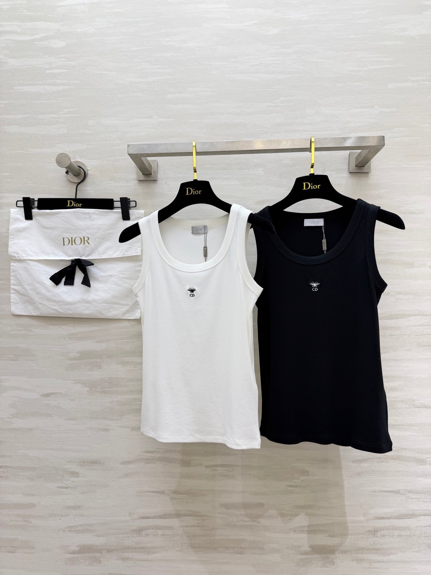 CD Dioriviera Tank Top White Cotton Linen 363553