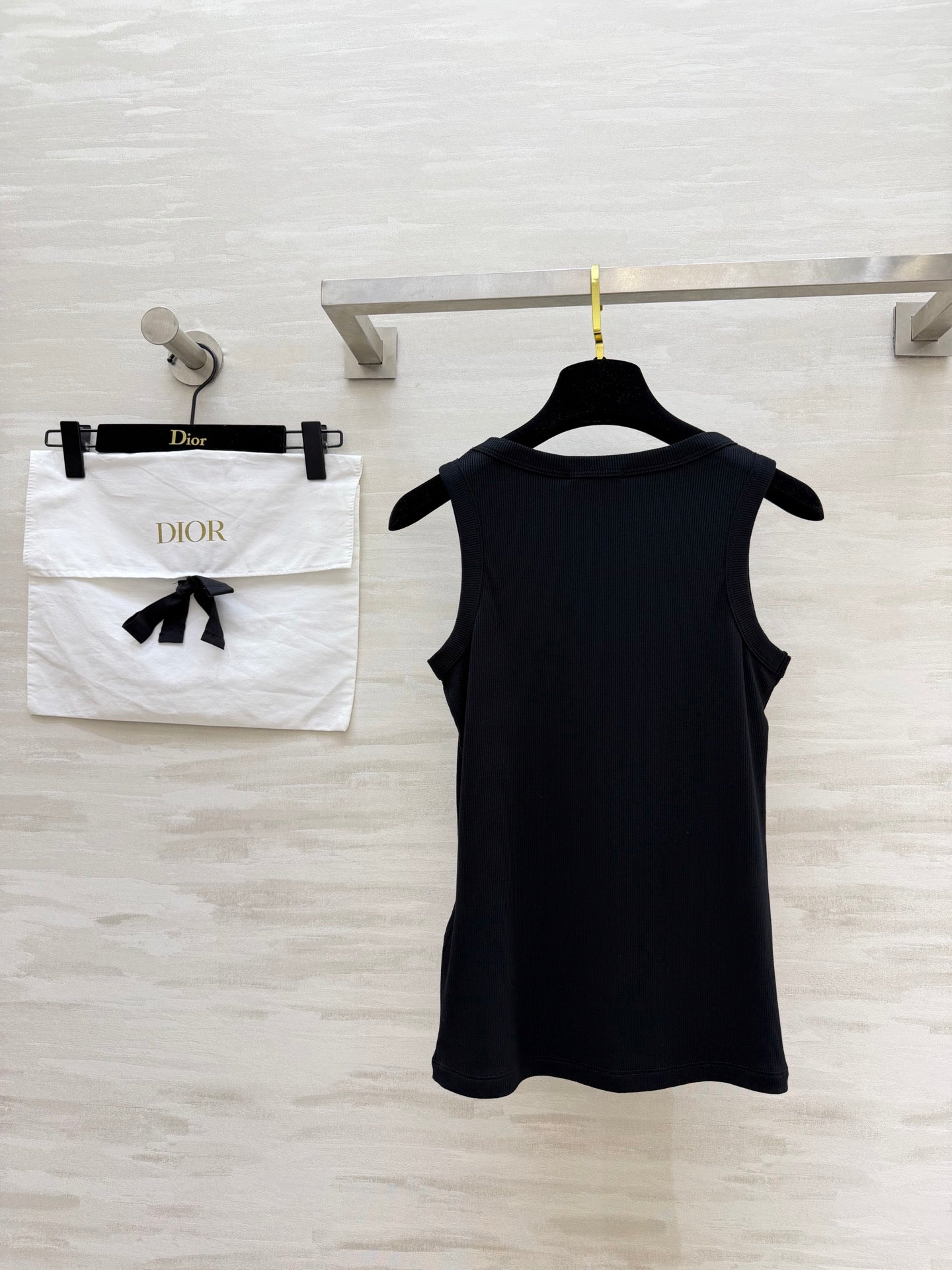 CD Dioriviera Tank Top Black Cotton Linen 363555