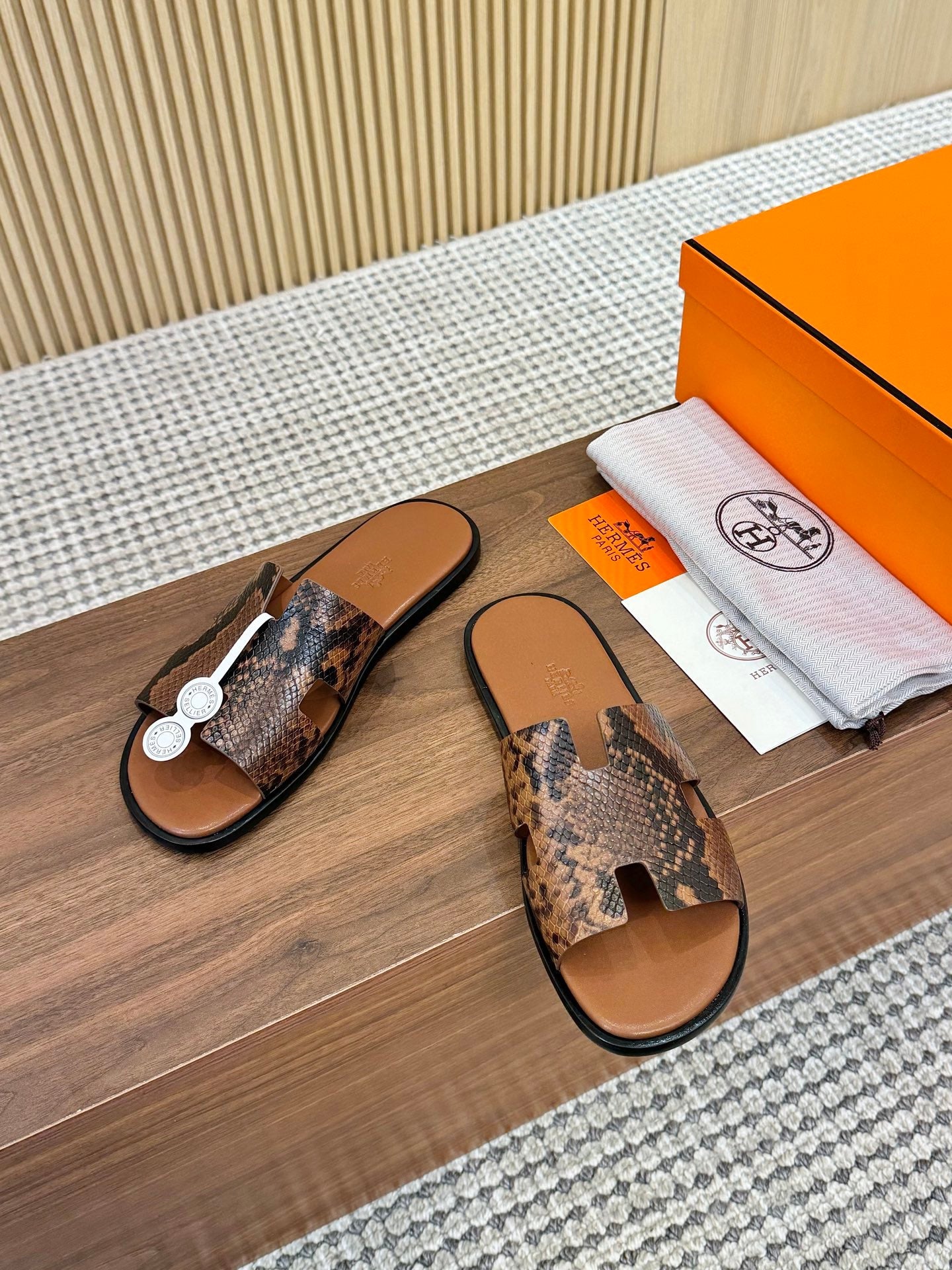 HM Izmir Sandals Brown Snakeskin 799287