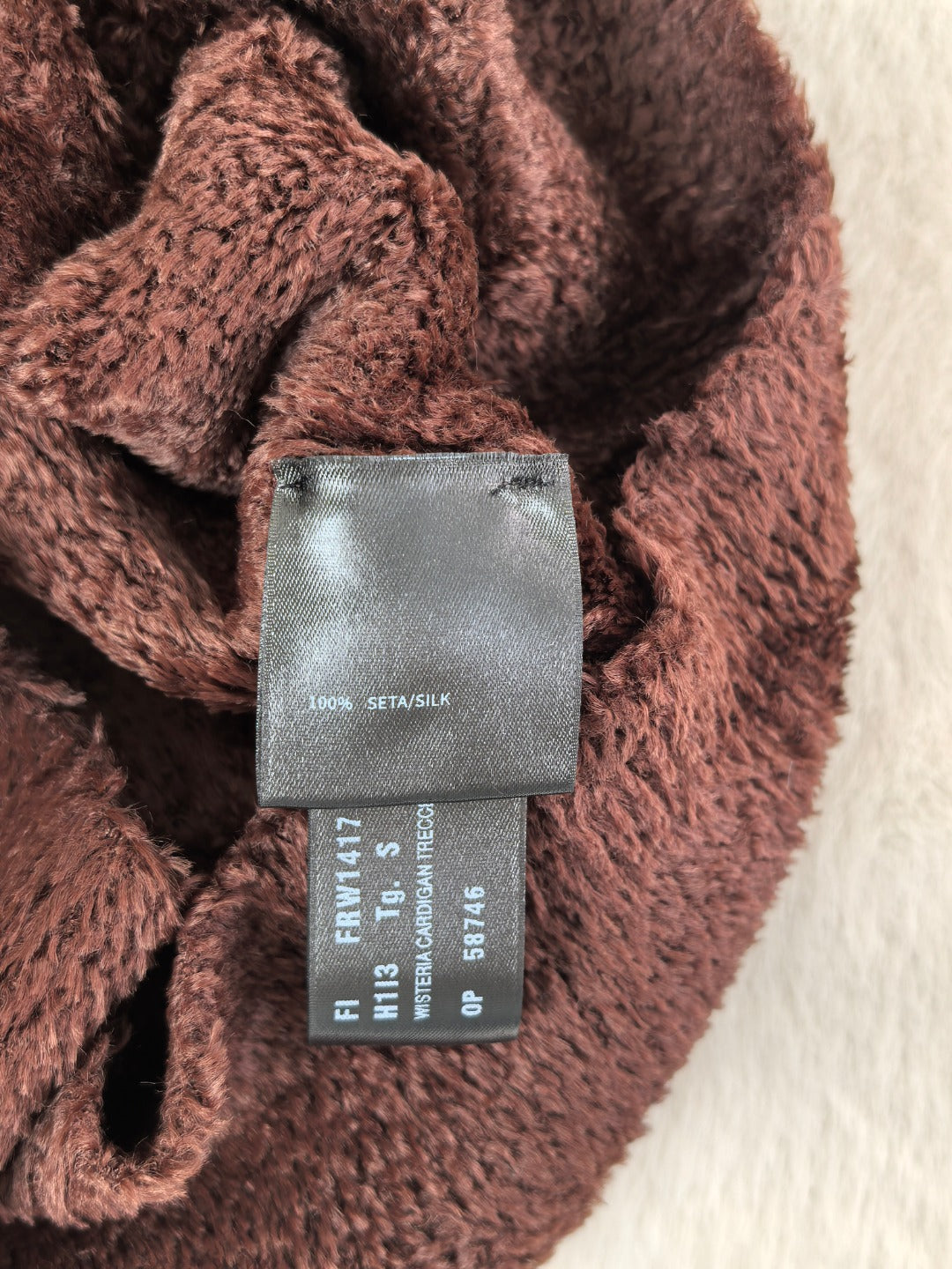 Loro Piana 26s Cardigan Brown Furry Knit 448125