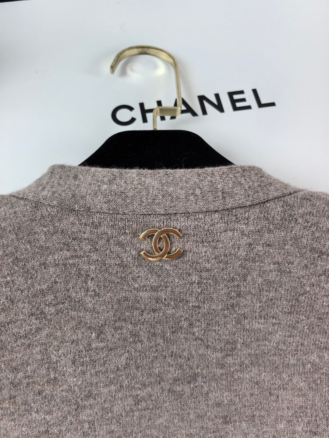 Chanel 26s Cardigan Grey Black Knit 448117