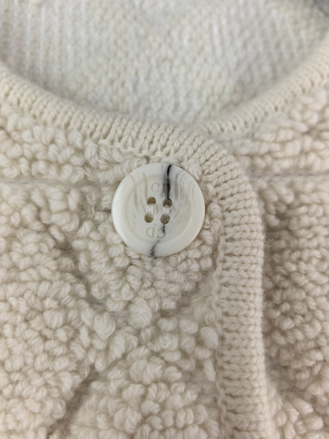 Dior 26s Cardigan White Black Knit 448114