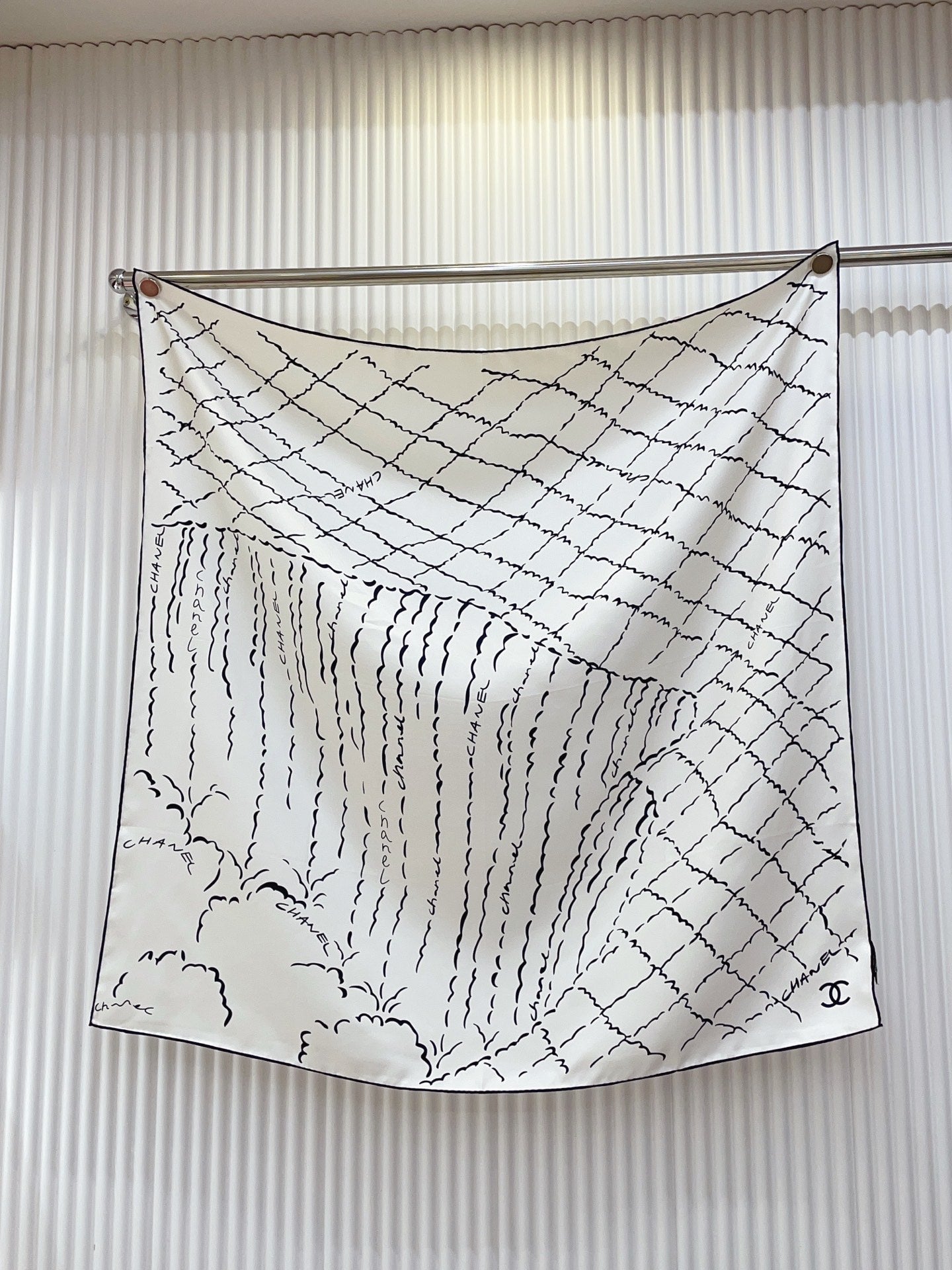 CC 2025/26 Scarf 90x90 White Twill Silk 223498