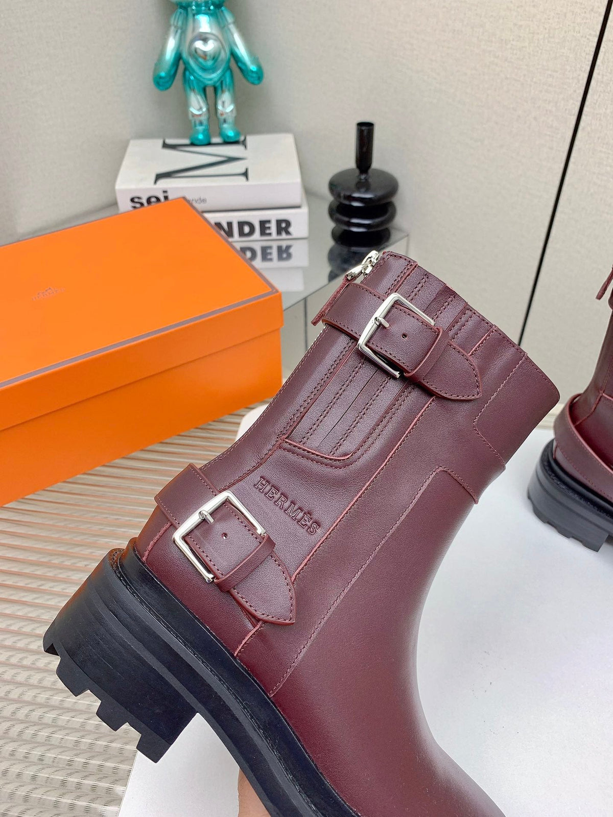 HM 26s Jaime Ankle Boots Burgundy Leather 160385