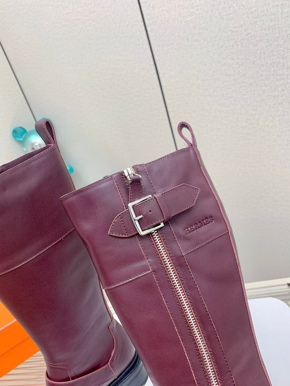 HM 26s Jaime Knee-High Boots Burgundy Leather 160388