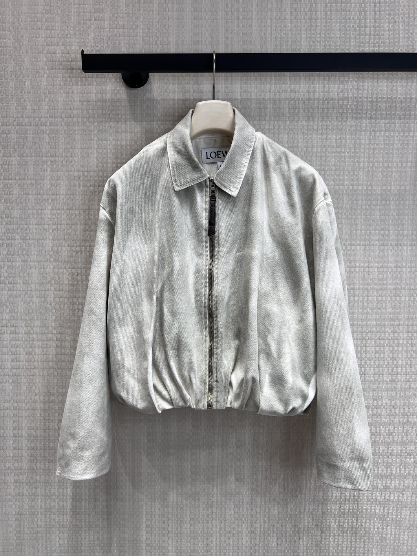 Loewe 26s Draped Jacket Light Grey Cotton 370171