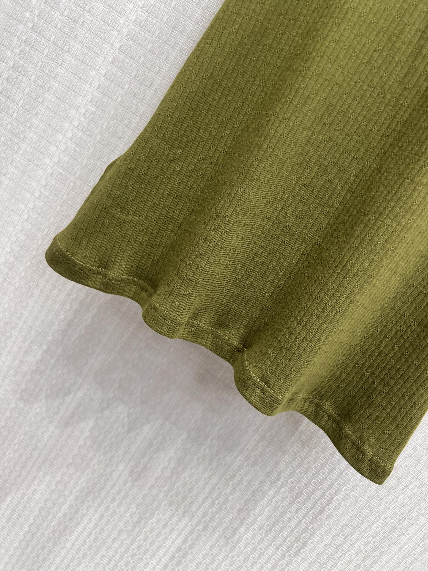 Miu Garment-Dyed Mini Dress Olive Green Cotton