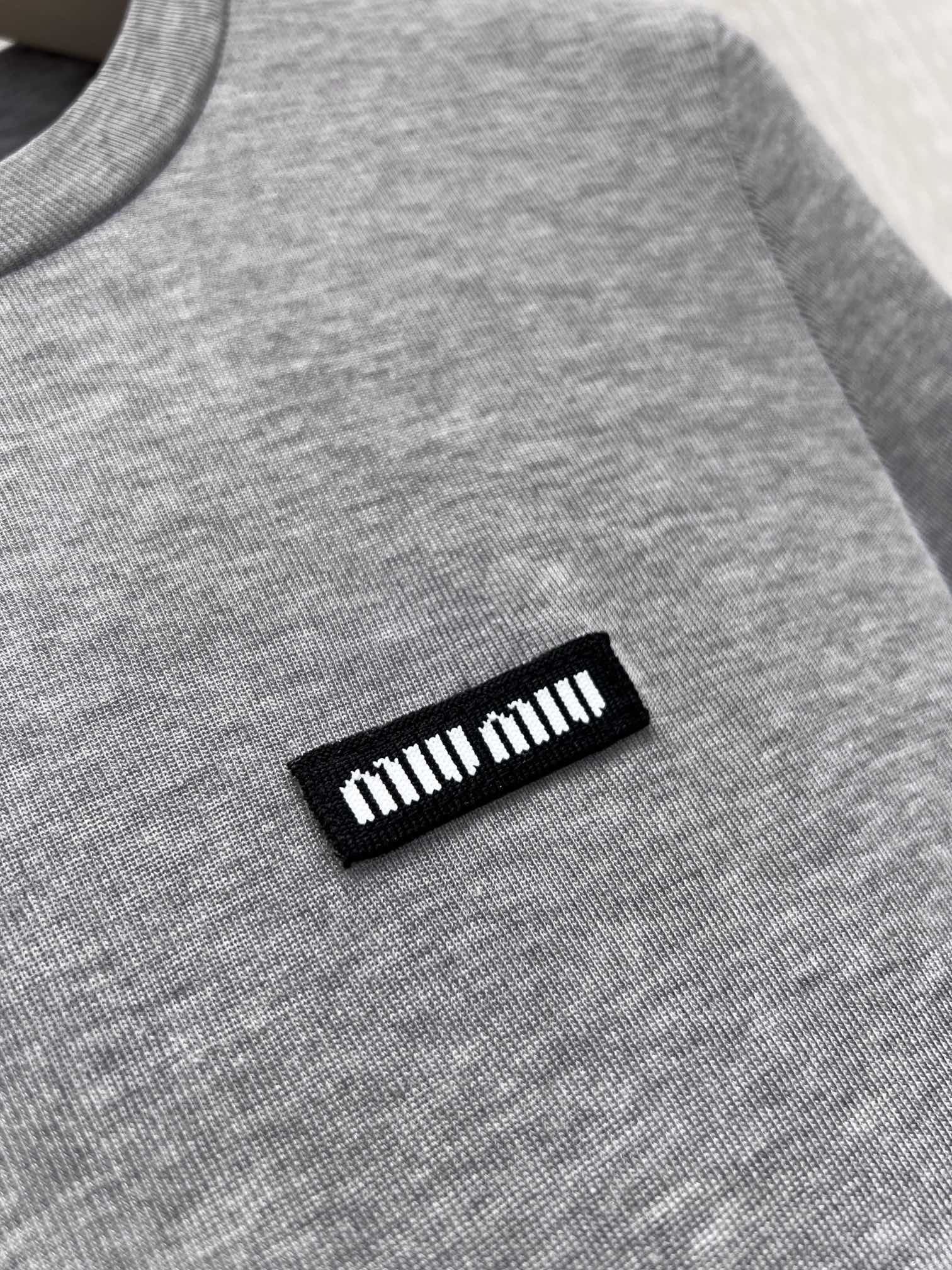 Miu 26s Jersey Top Grey Silk 370175