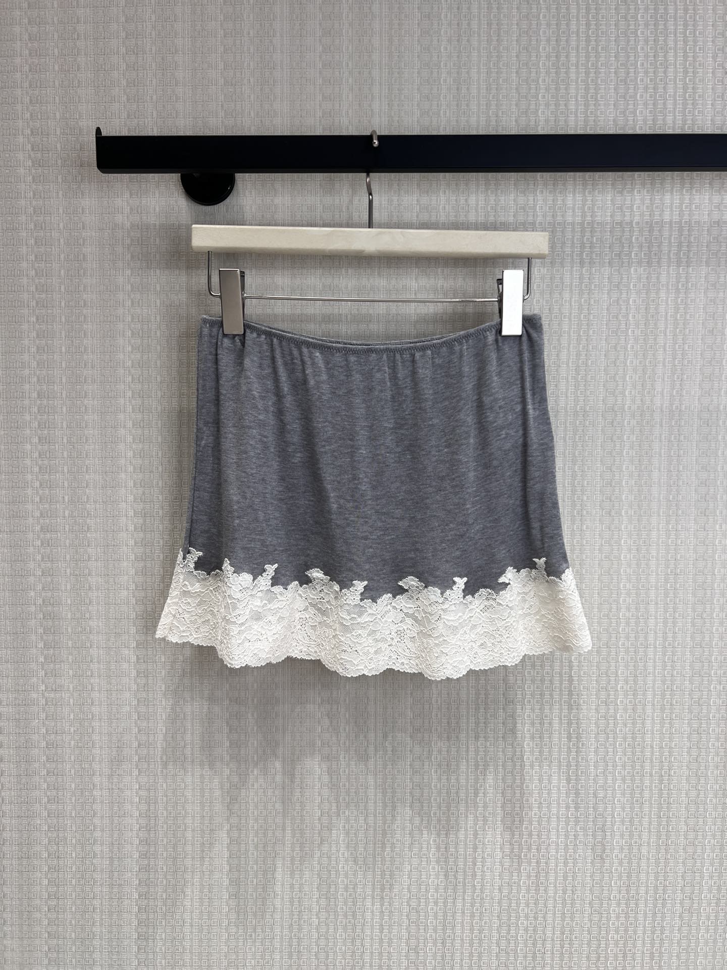 Miu 26s Skirt Grey Silk 370176