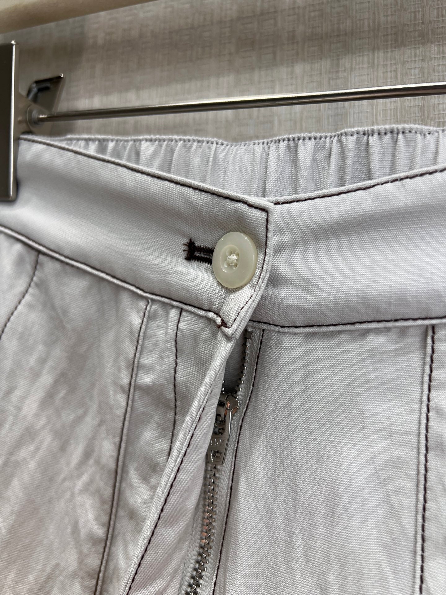 Prada Chambray Jersey Short White Grey Cotton