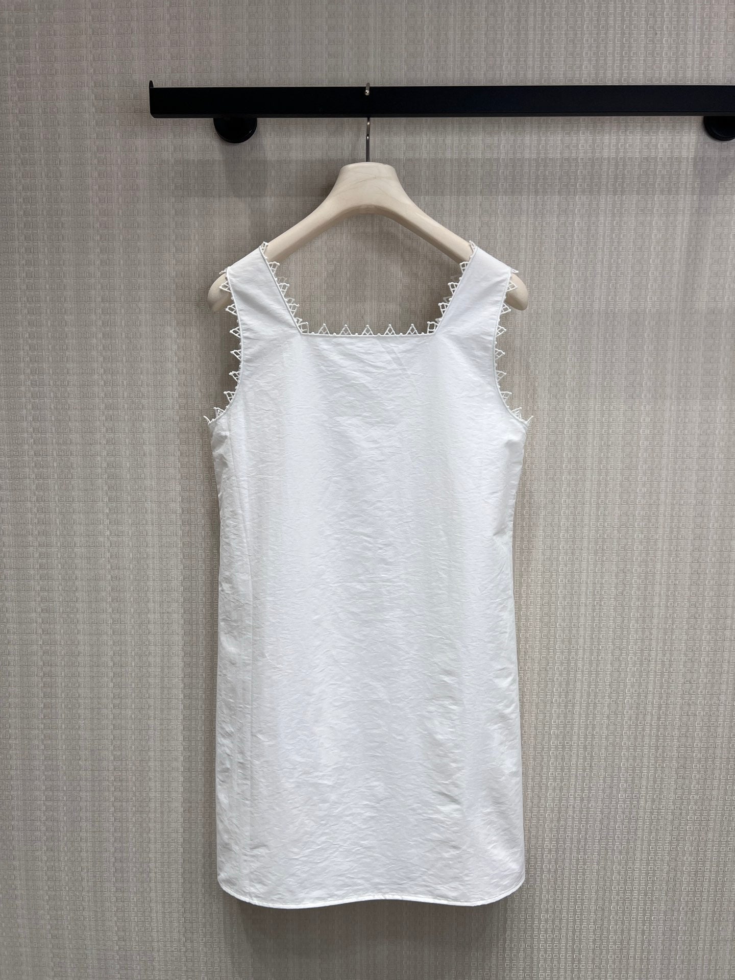 Miu Embroidered Poplin Mini-Dress White Cotton