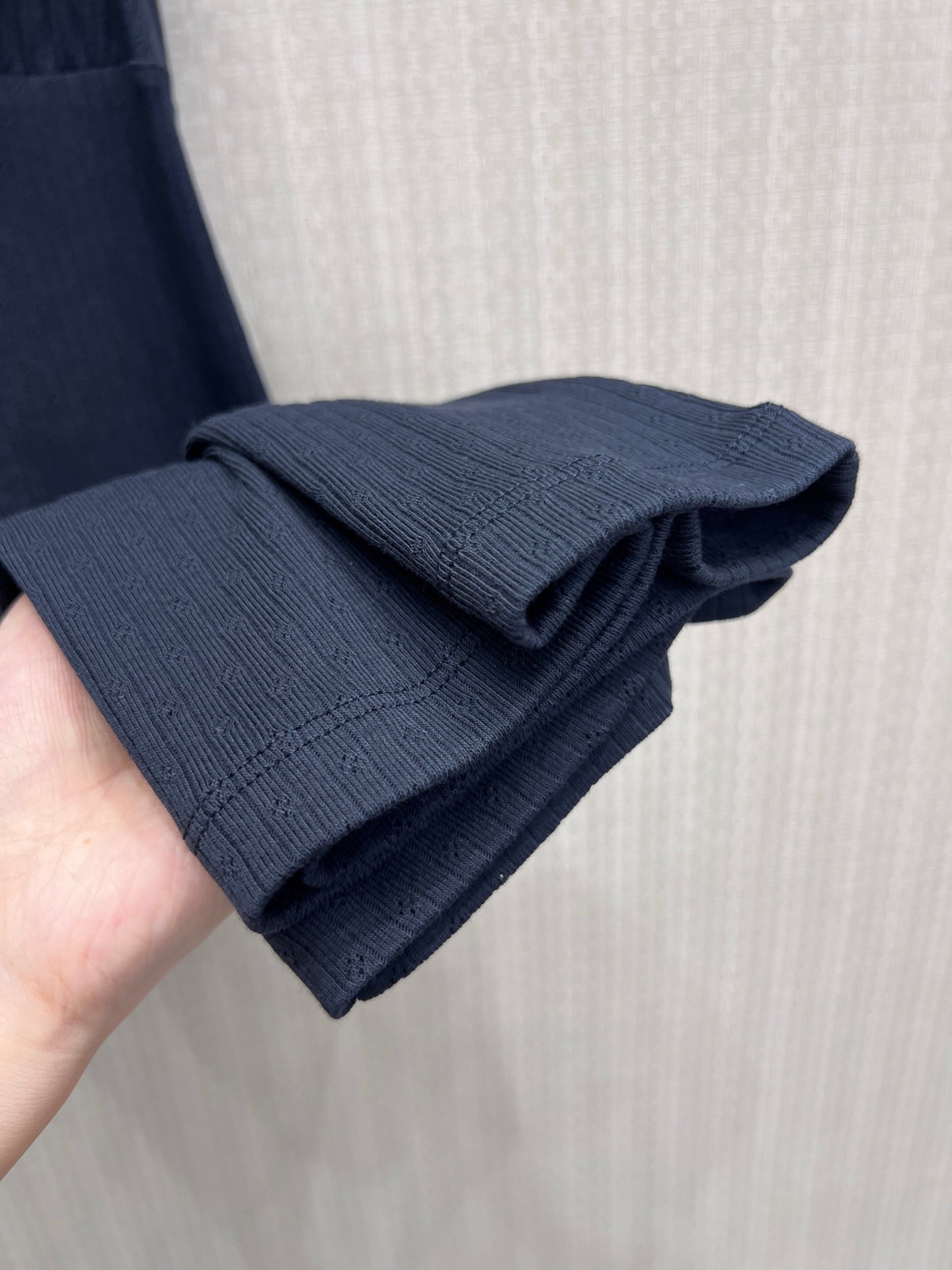 Miu Garment-Dyed Mini Dress Navy Blue Cotton