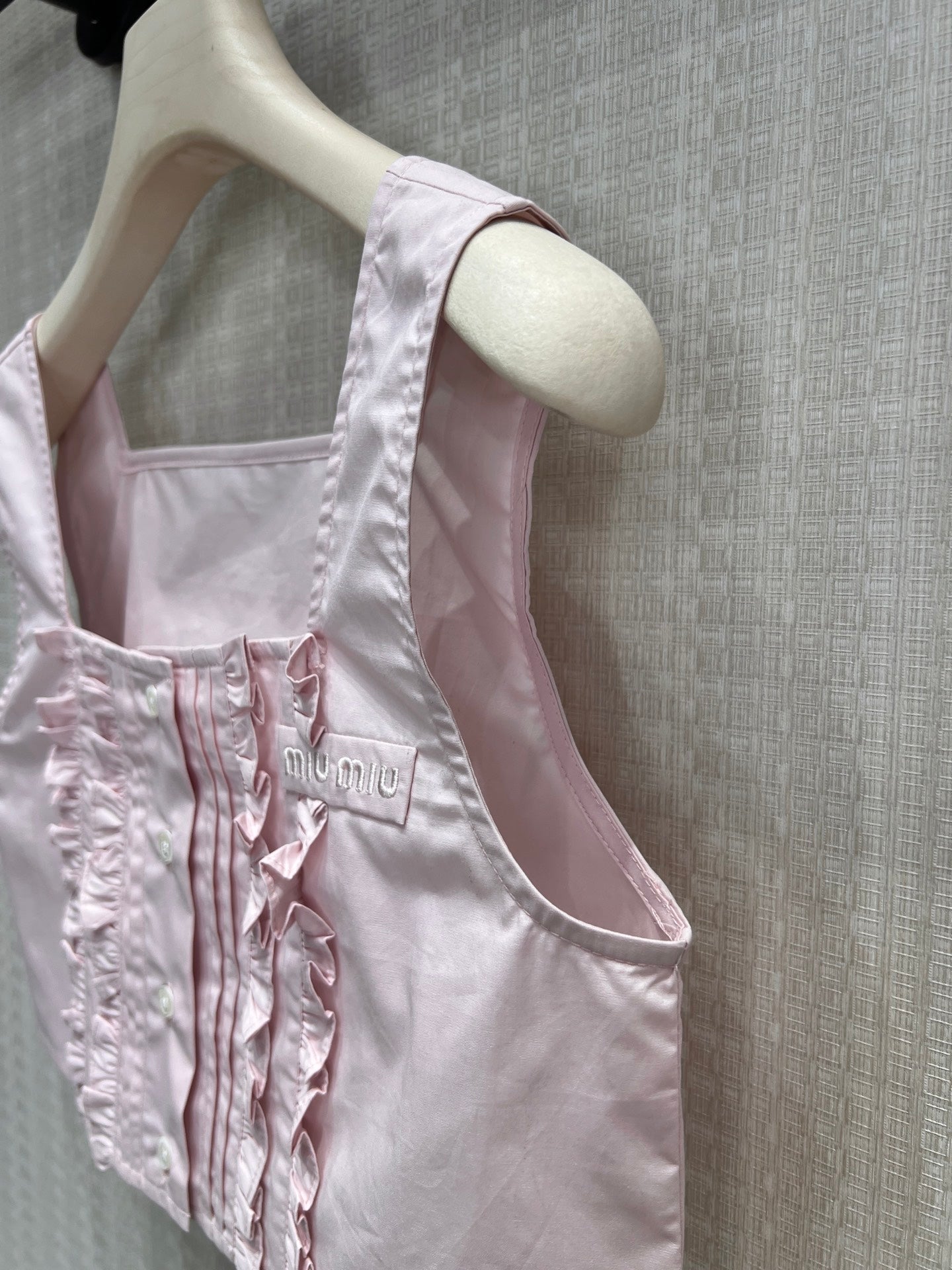Miu Poplin Crop Top Alabaster Pink Cotton