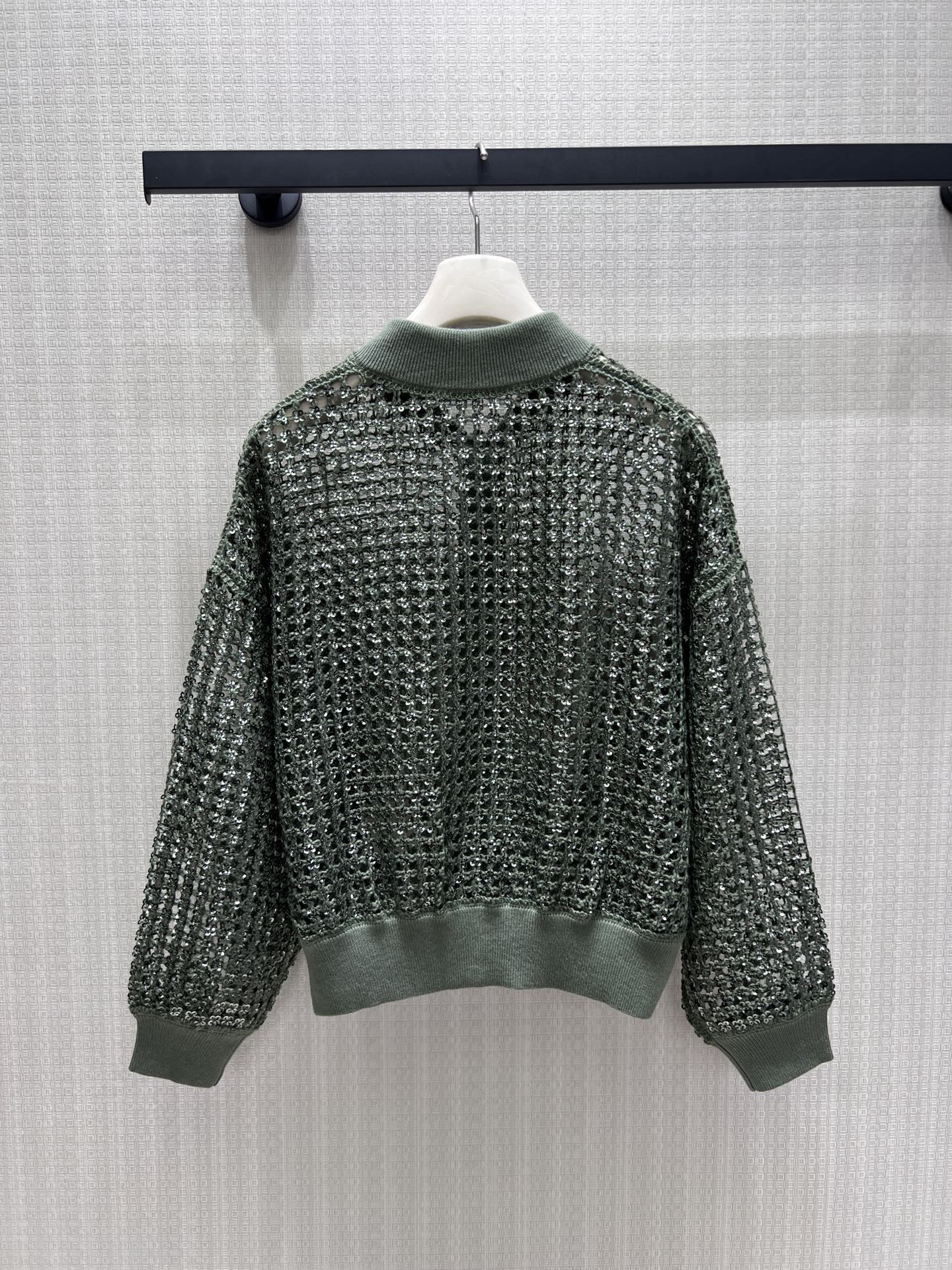 BC Dazzling Net Embroidery Cardigan Green Linen 402803