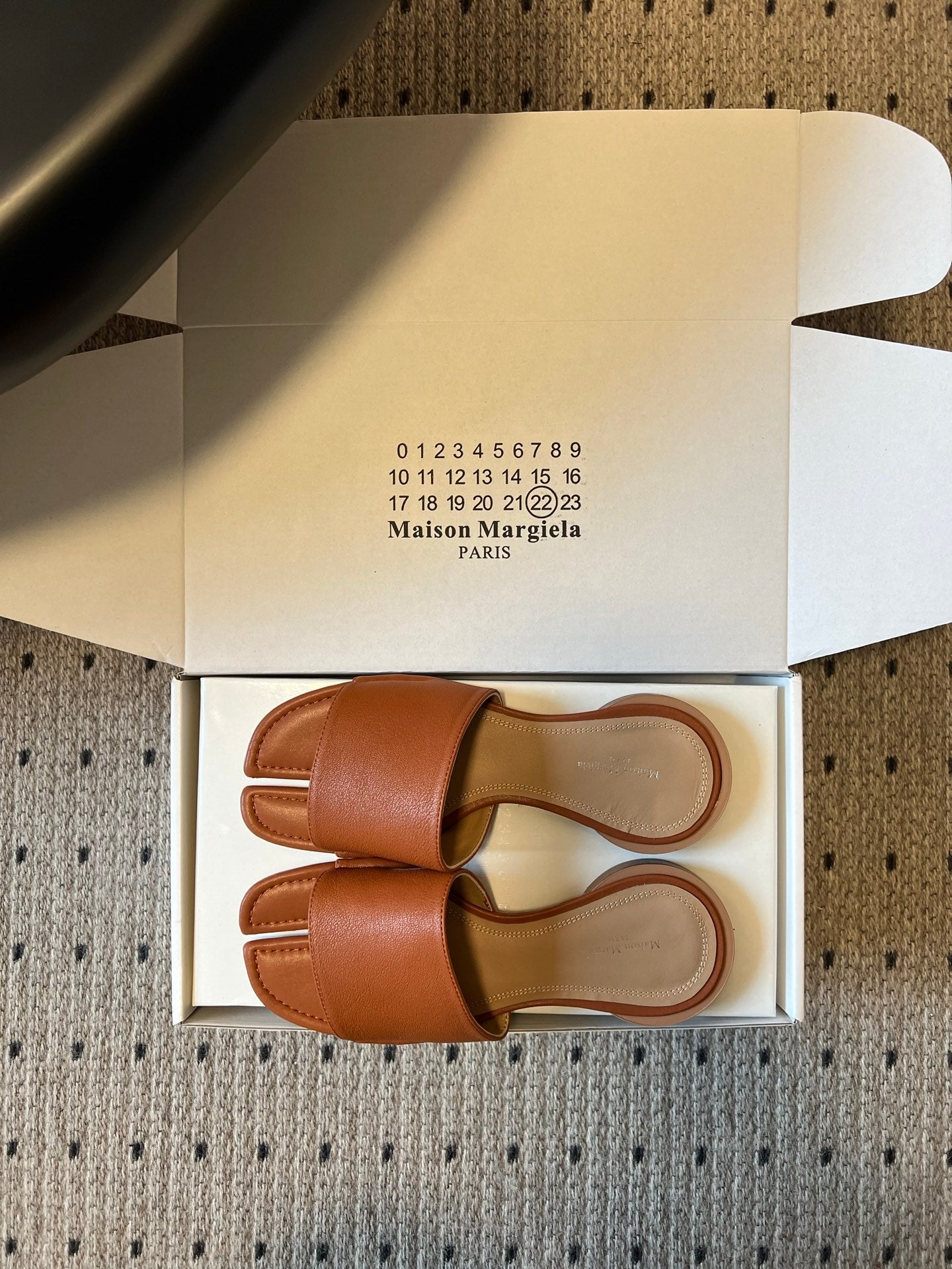 Maison Margiela Tabi Flat Mule Brown Sheepskin 803751
