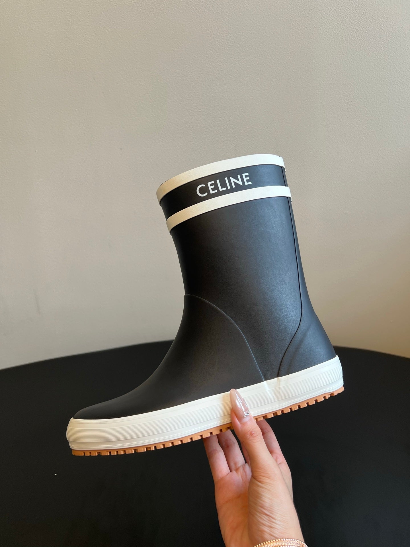 Celine 26ss Rain Boots Black TPU Rubber 903974